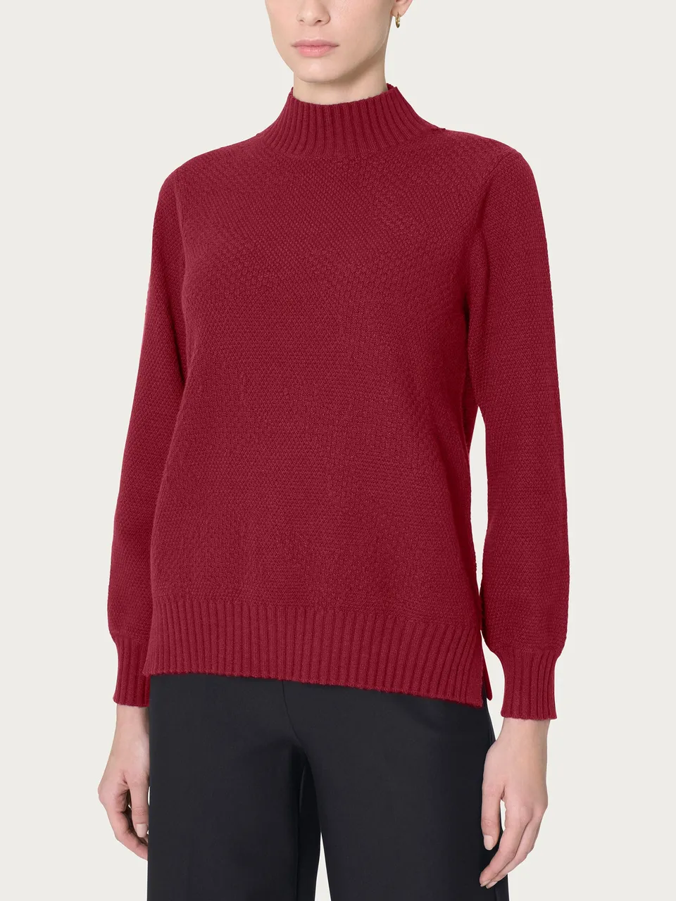 Ragno Four Seasons Lupetto Punto Riso Maglia Tibetan Red calda