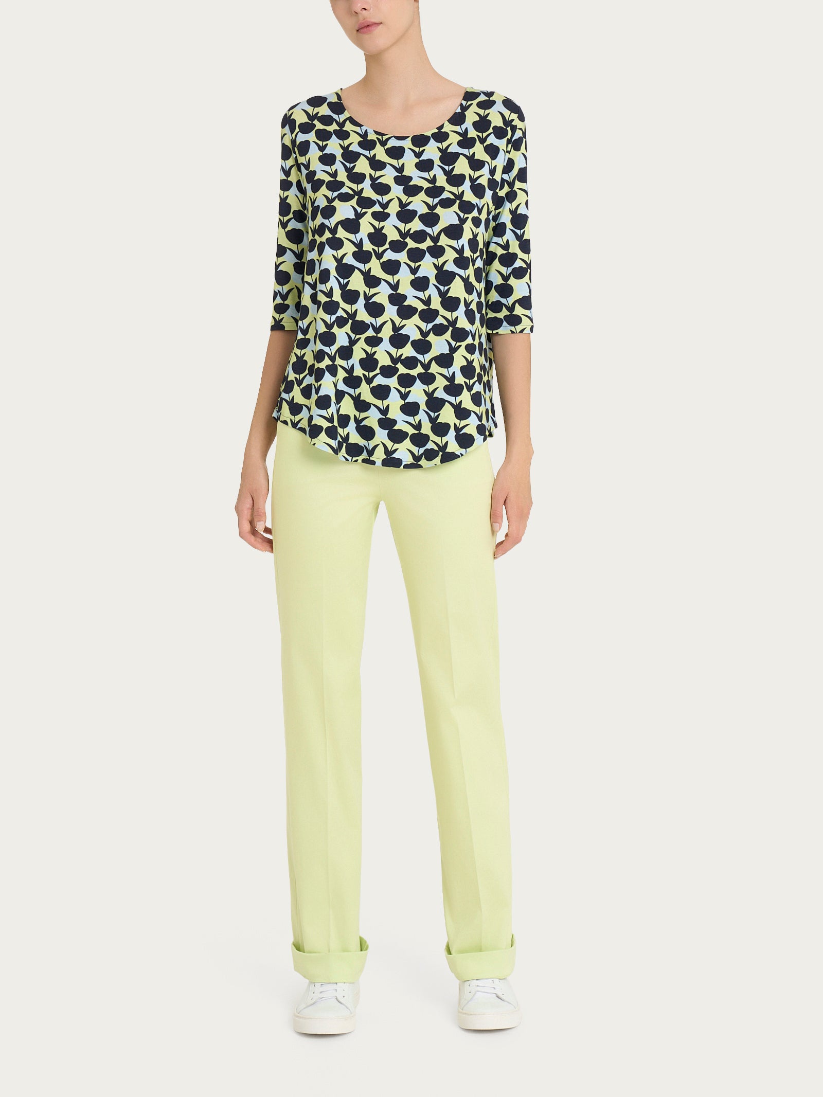 Ragno Viscosa Summer Girocollo maglietta 3/4 shadow lime viscosa