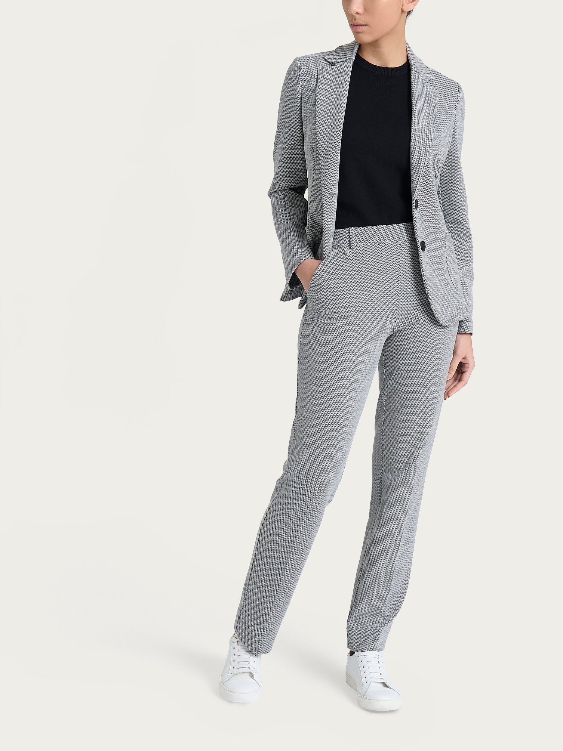 Ragno Compact Blazer spina pesce donna Fant.Nero