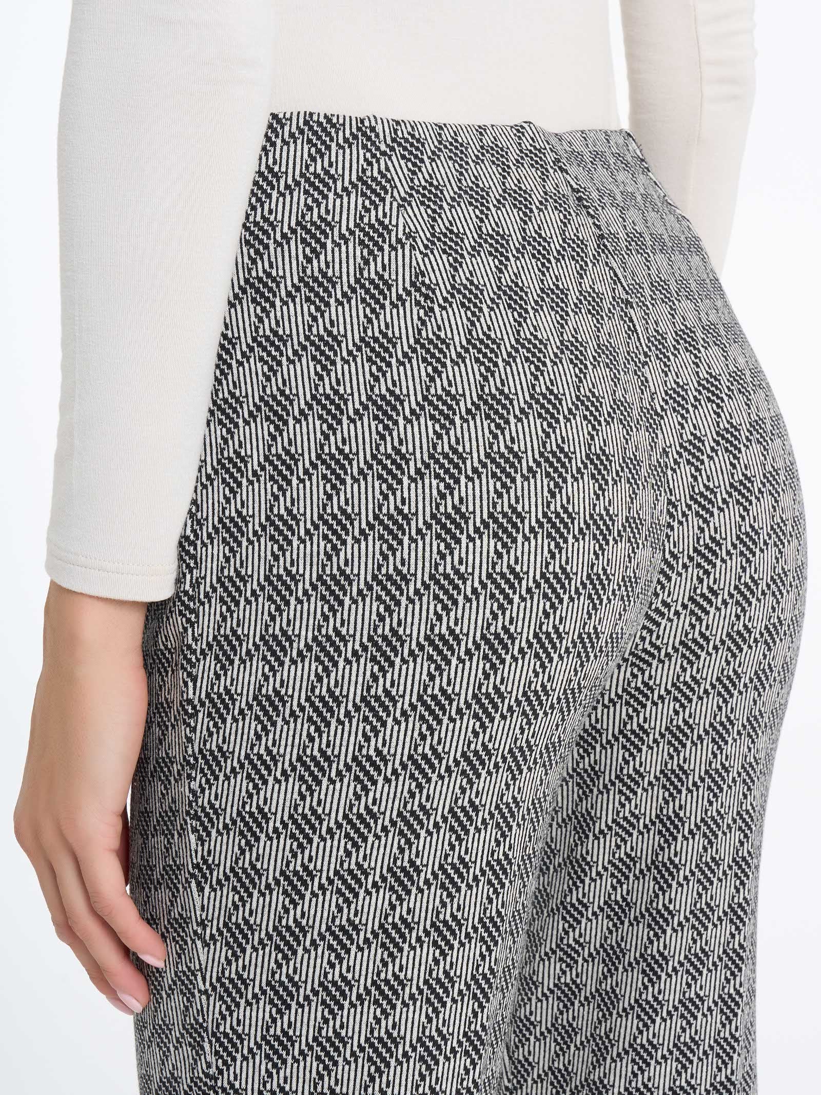 Ragno Eco Jacquard Pantalone Sigaretta Pied de Poule Fant.Nero skinny