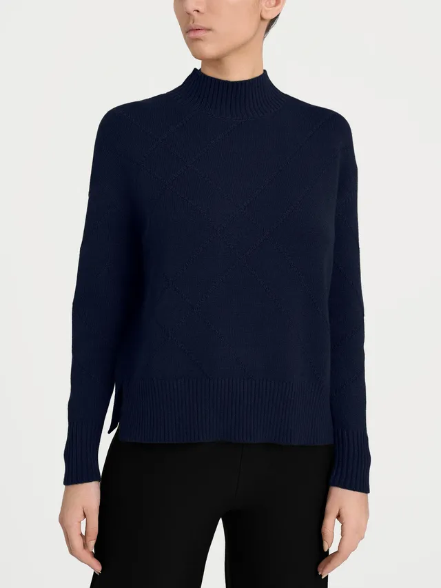 Ragno Super Soft Lupetto check diagonale maglia blu