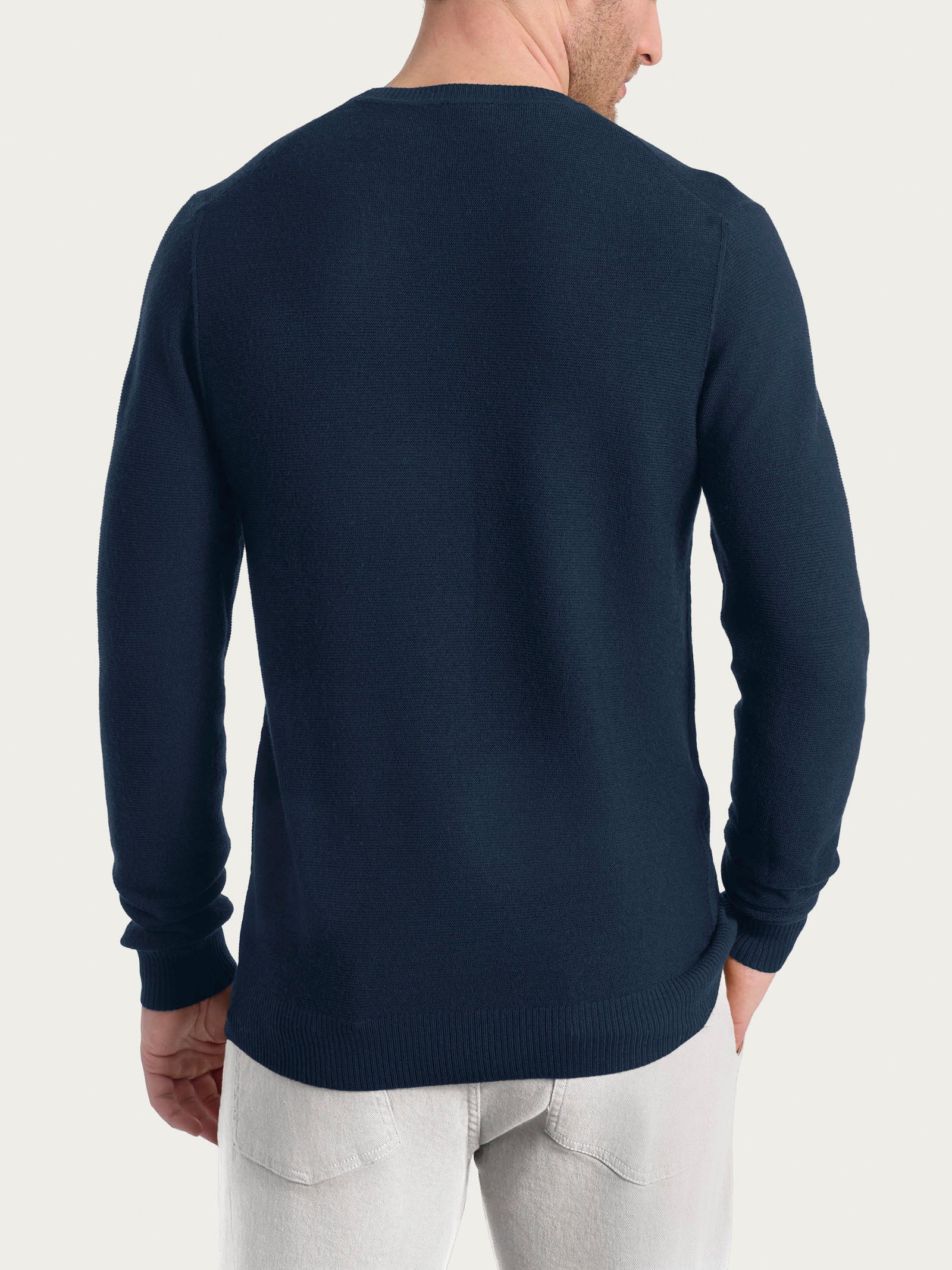 Ragno Merino Soft Pull girocollo Links lana blu