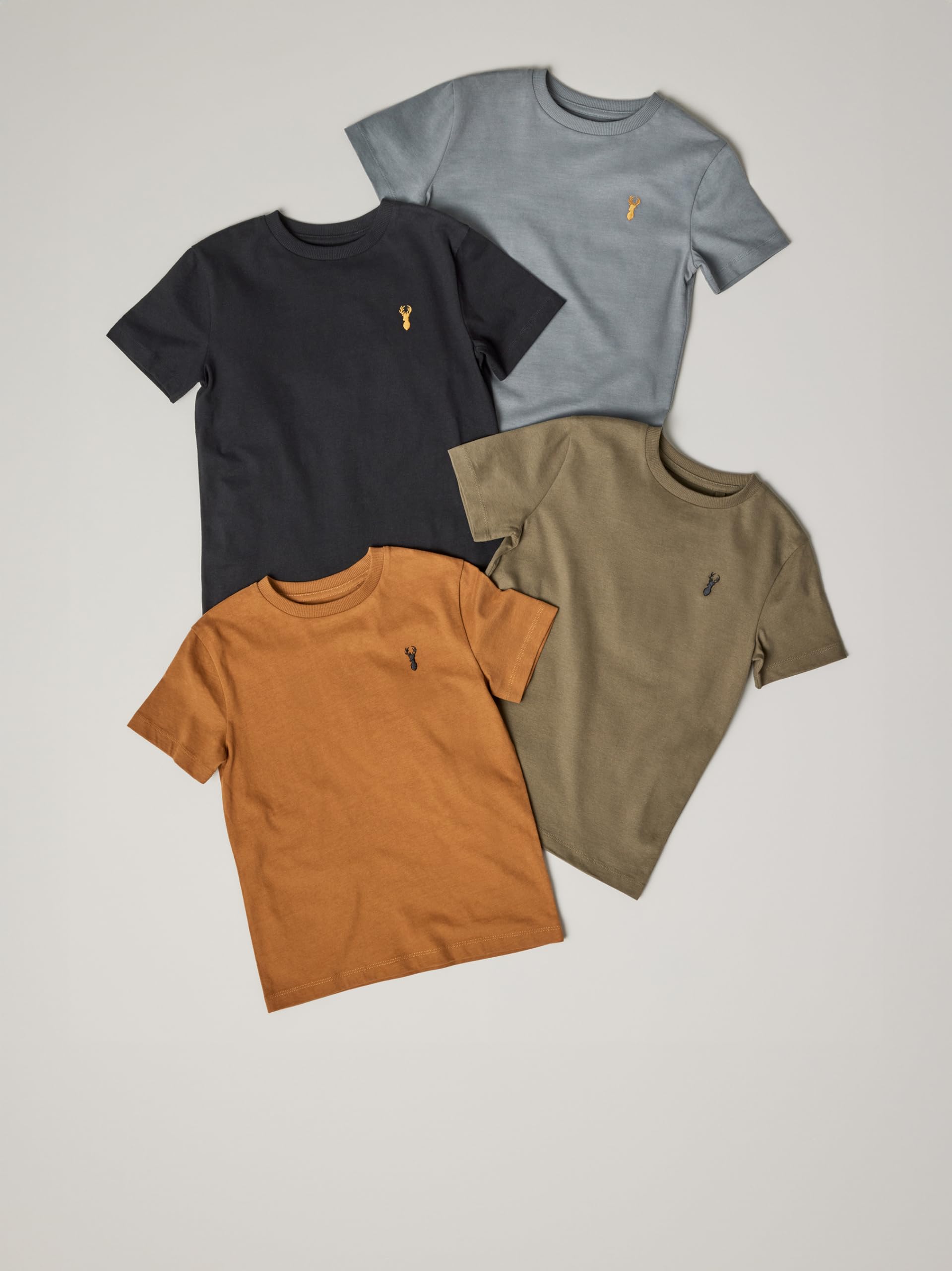 Next t-shirt bambino cervo ricamato confezione da 4 cotone