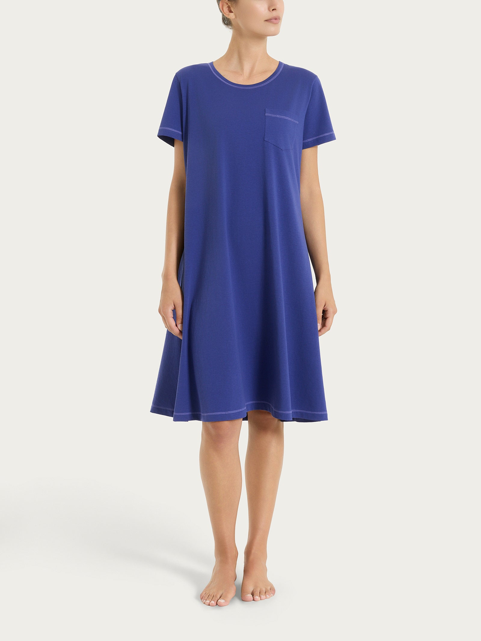 Ragno Jersey Camicia da notte Navy Blue jersey cotone
