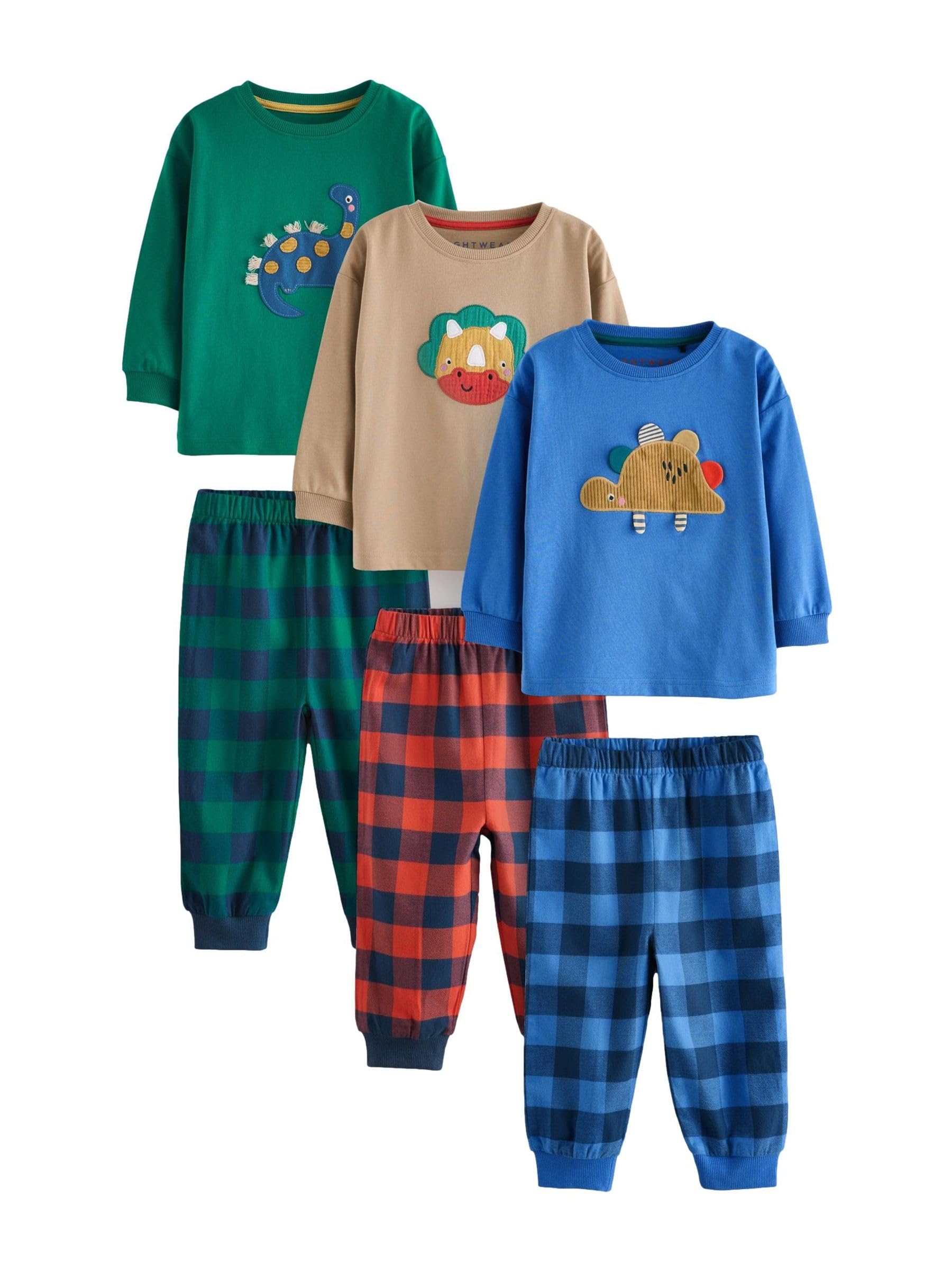 Next pigiami bambino 74-80 3 pezzi pantaloni quadri