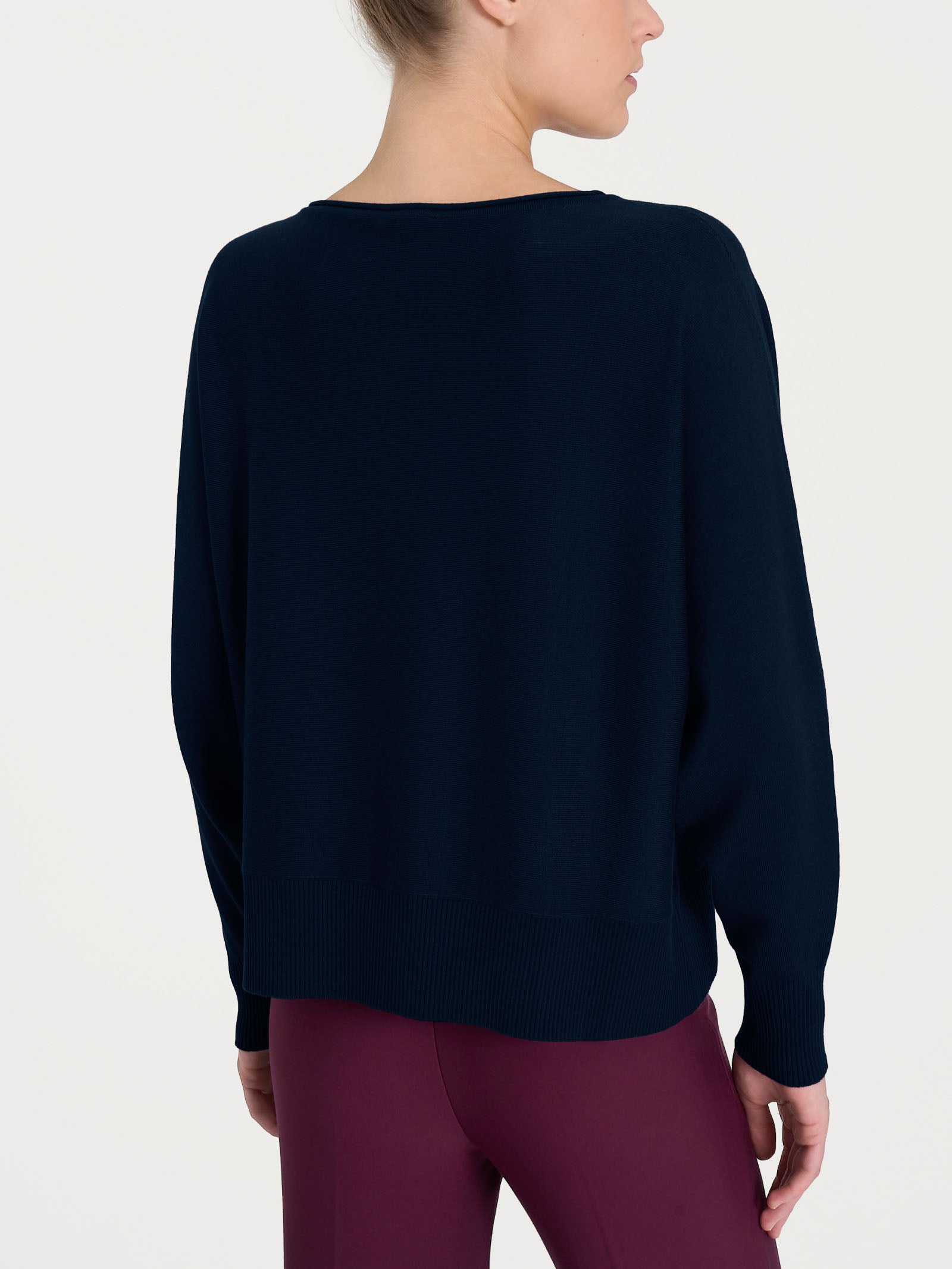 Ragno Four Seasons maglia manica pipistrello blu misto viscosa