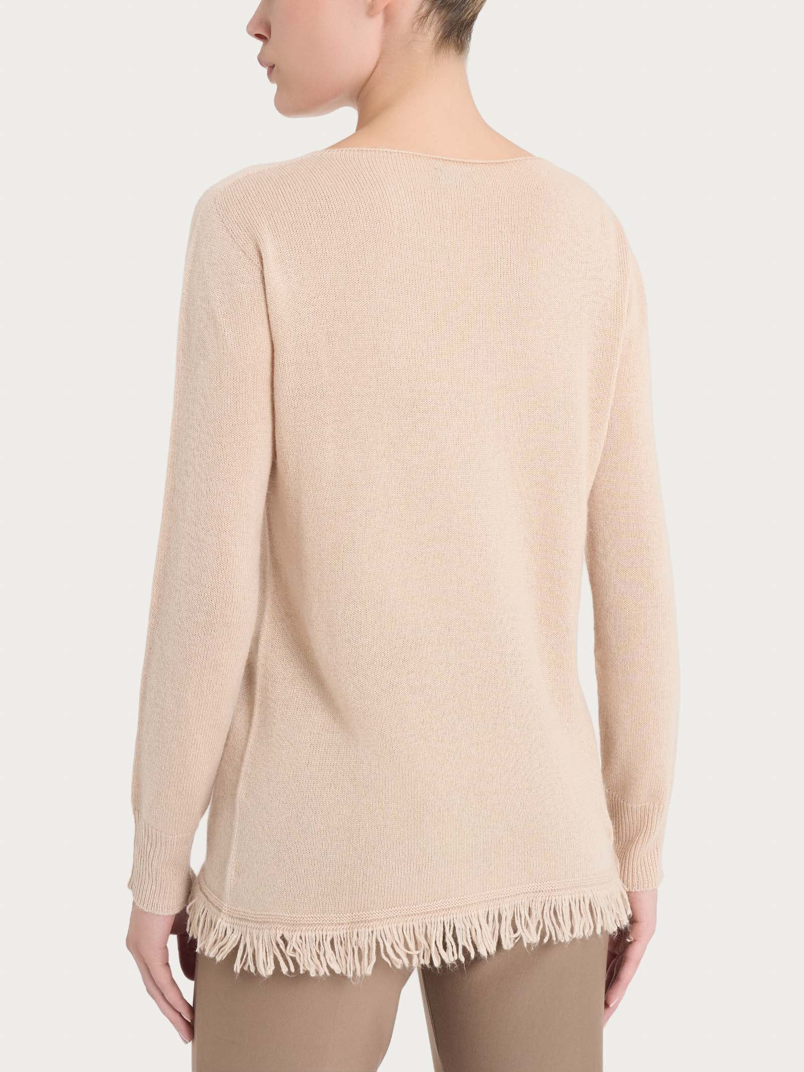 Ragno Merino Soft maglia girocollo frange moonlight calda