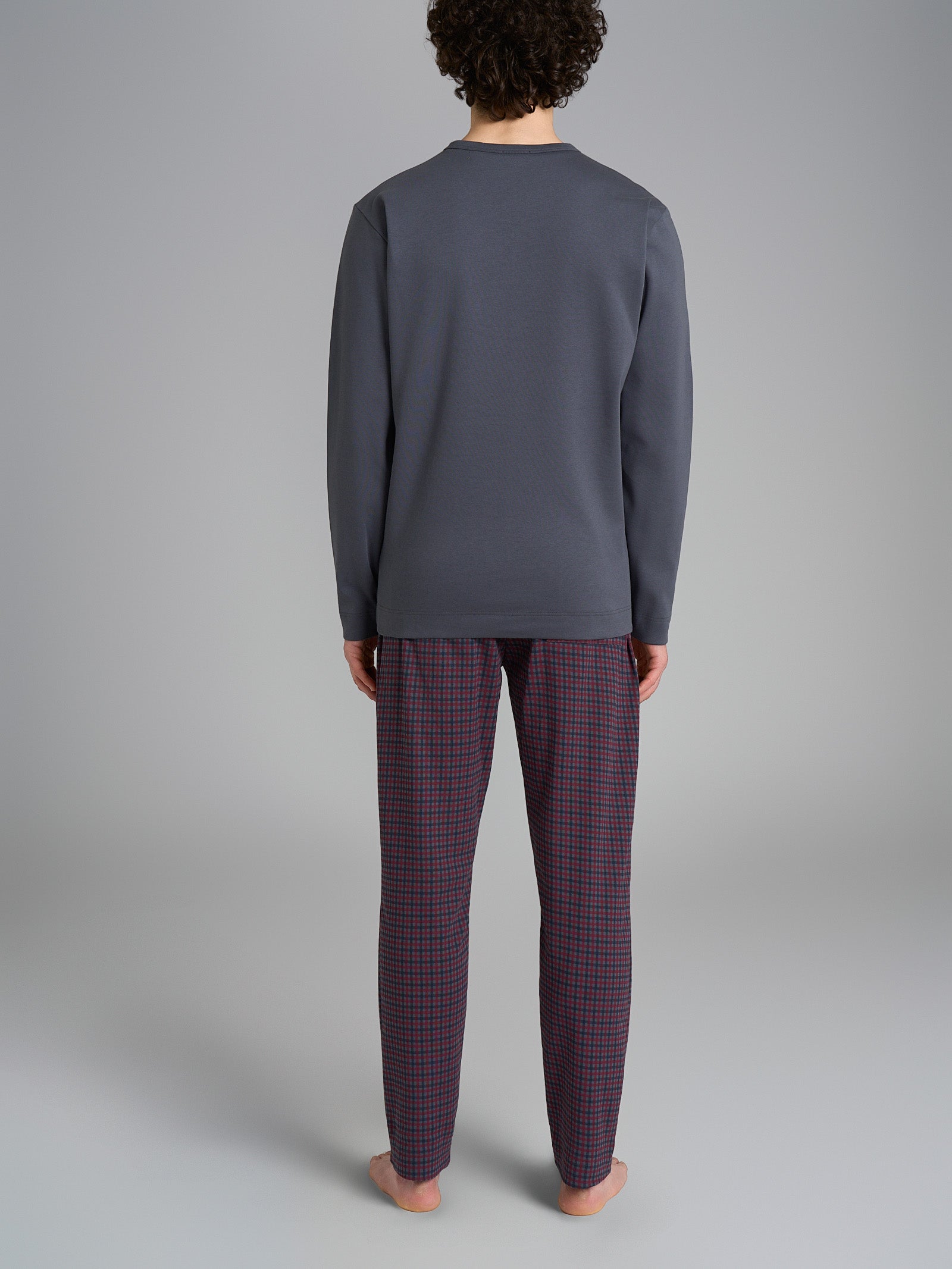Ragno Pigiama Serafino Uomo Cotone Tartan Manica Lunga