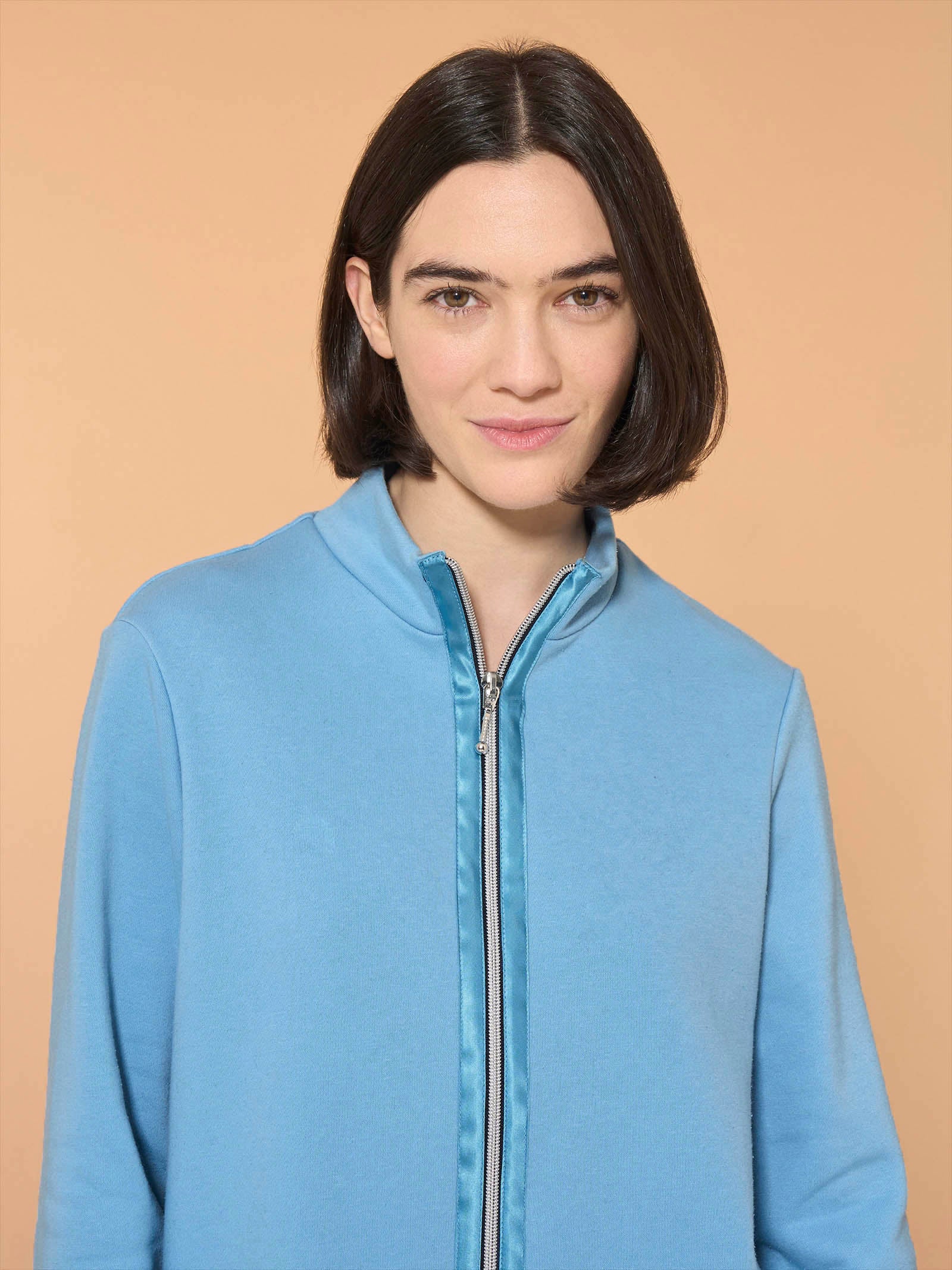 Ragno Tuta Felpata Collo Alto Cotone Dusk Blue Calda