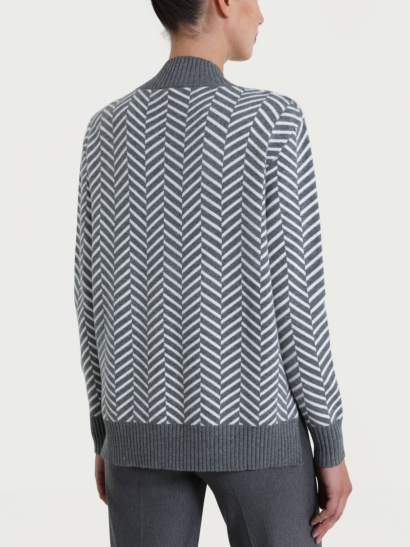 Ragno Four Seasons maglia scollo V spigata Ferro Mel. trecce