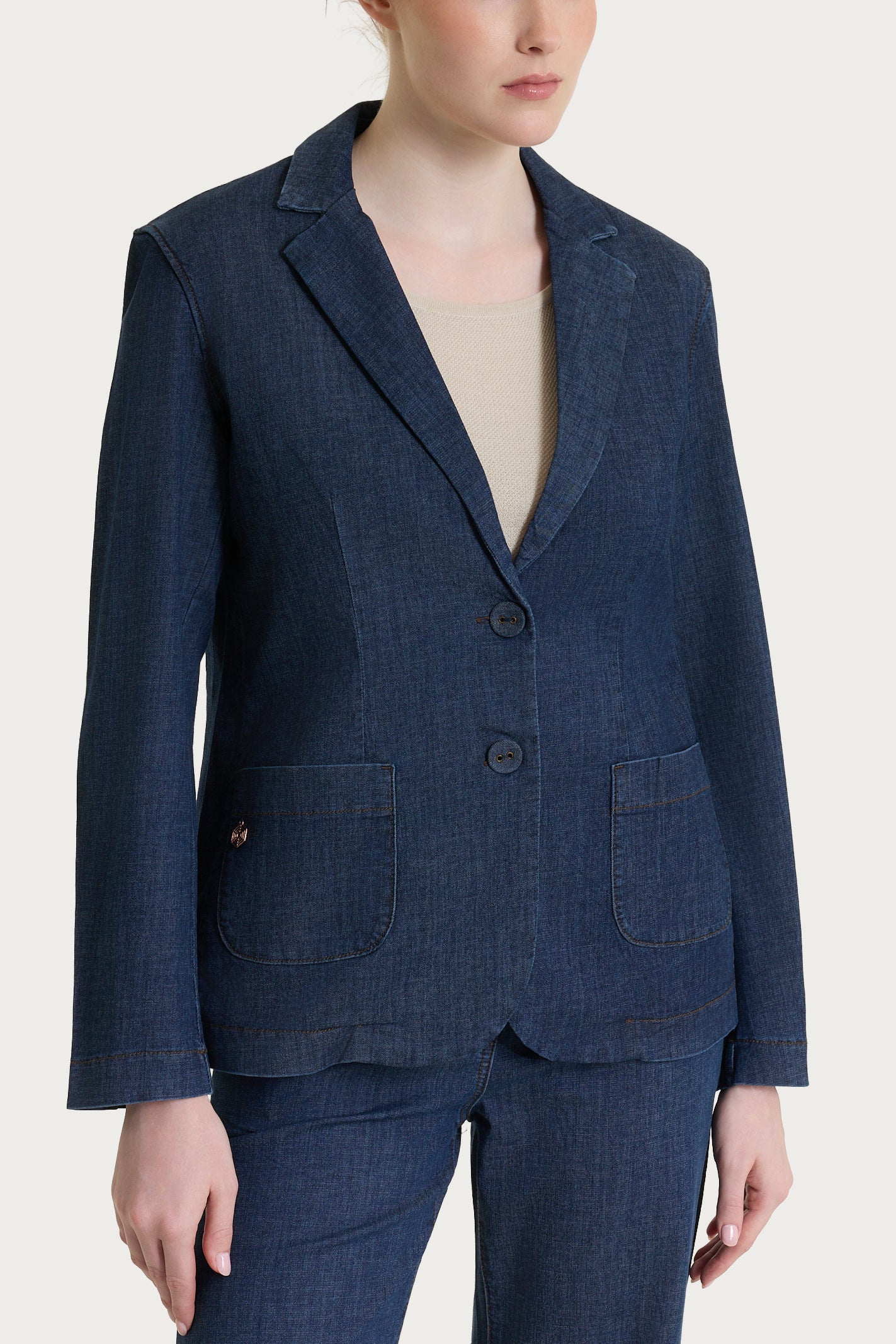 Ragno Light Denim blazer due bottoni jeans blu
