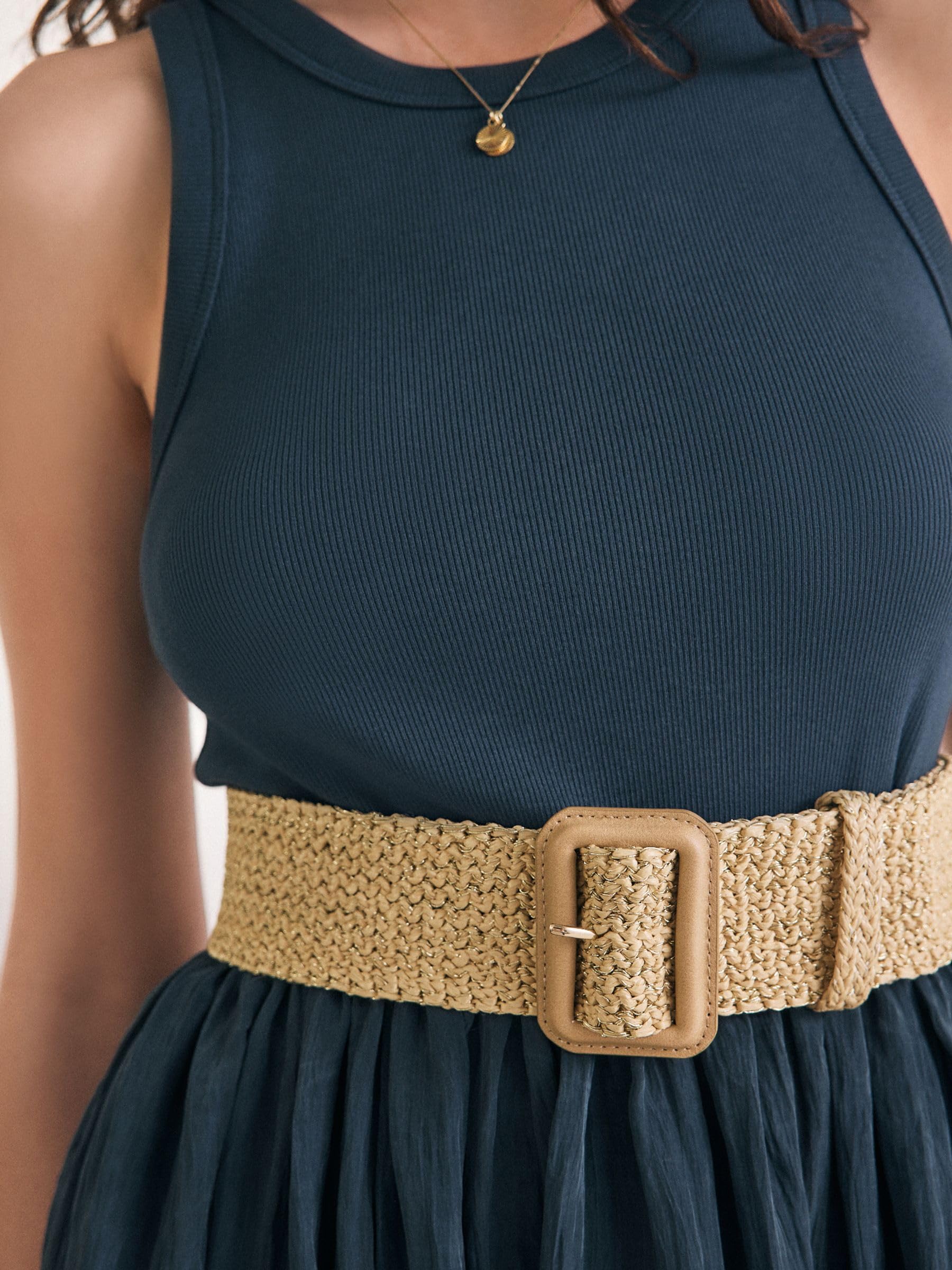 Next Cintura Larga Rafia Donna L Intrecciata