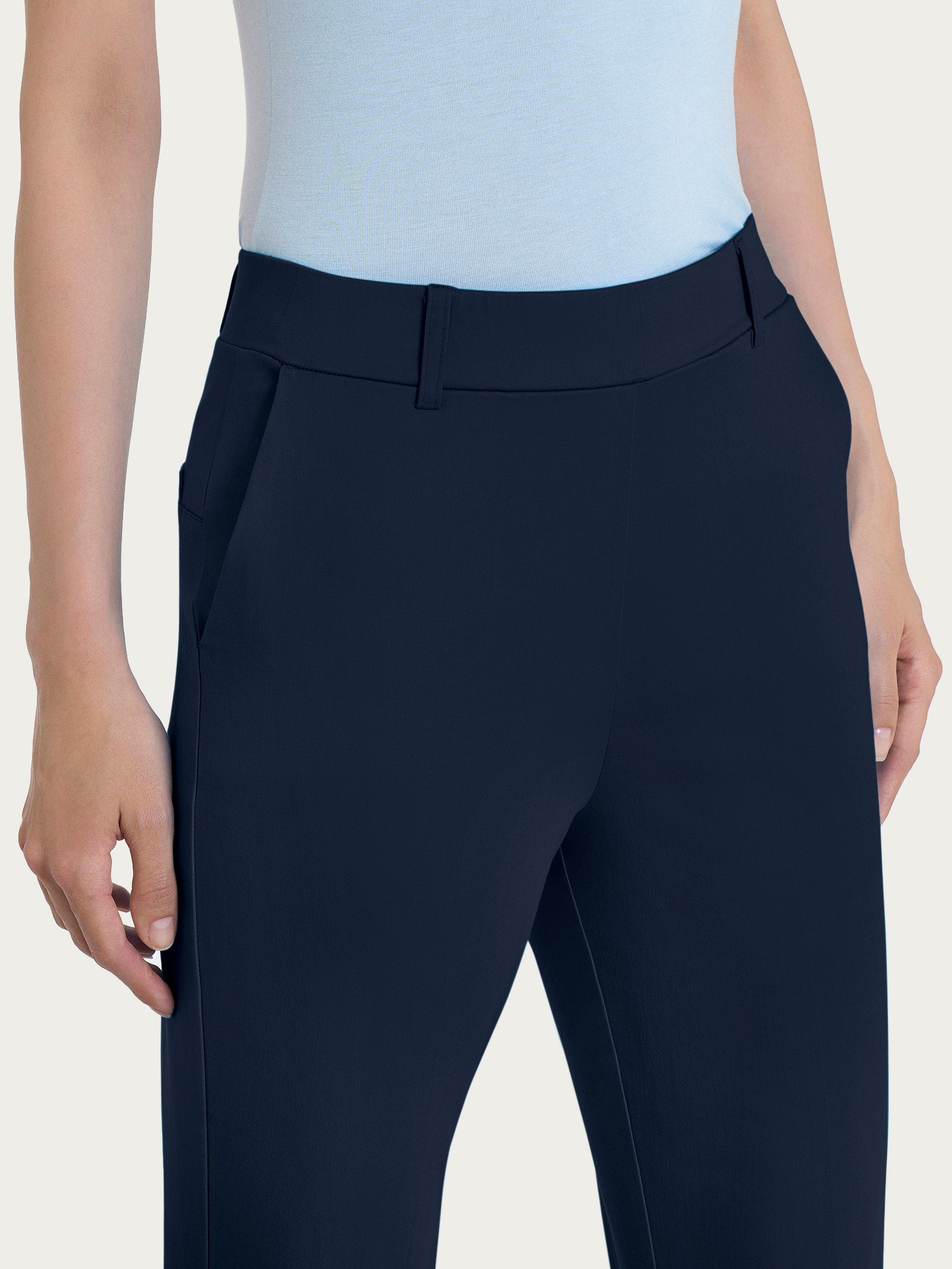 Ragno Satin Power The Straight Leg pantalone Bleu cotone
