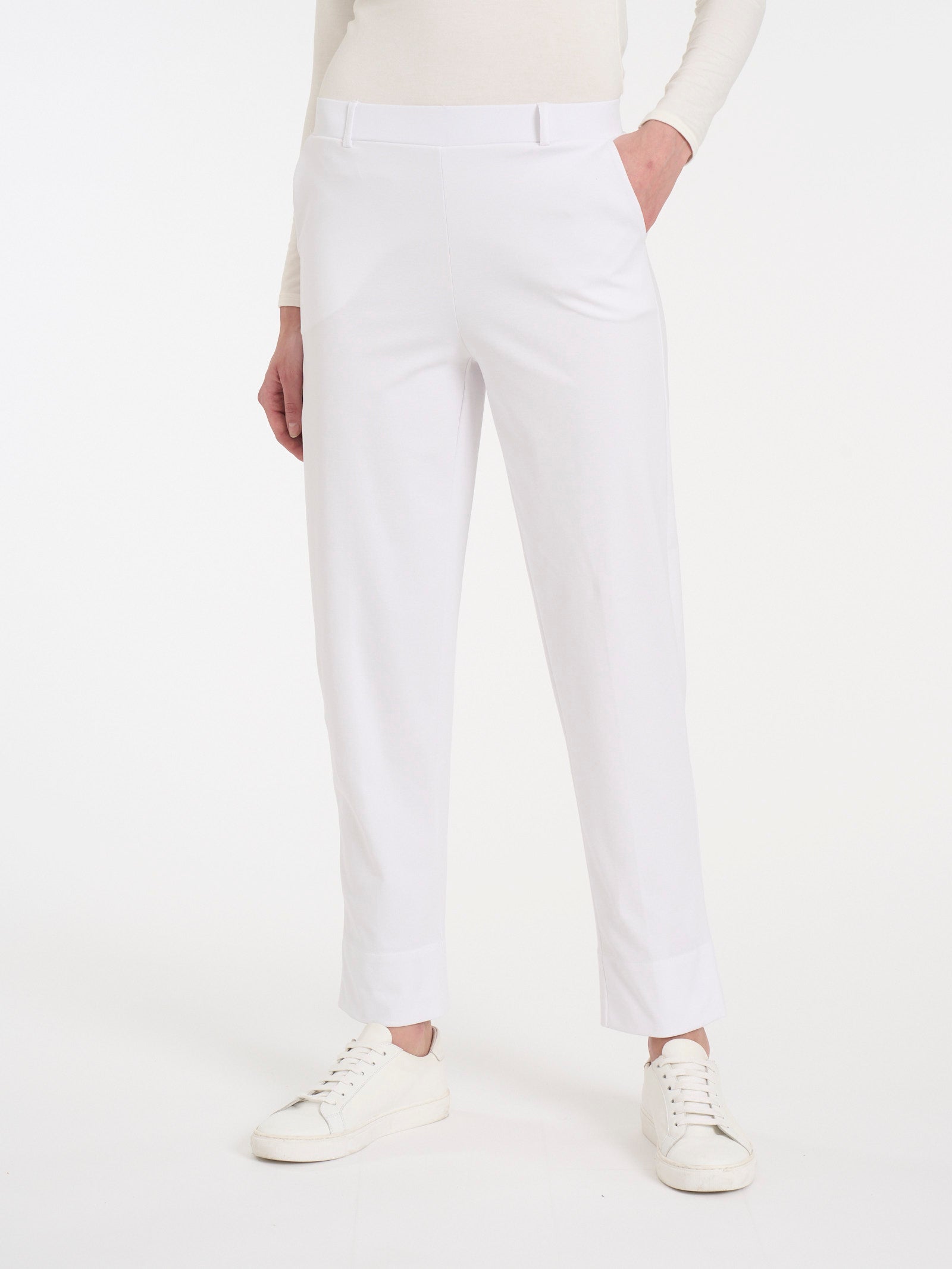 Ragno Compact Light Pantalone Carota Bianco Donna Elastico