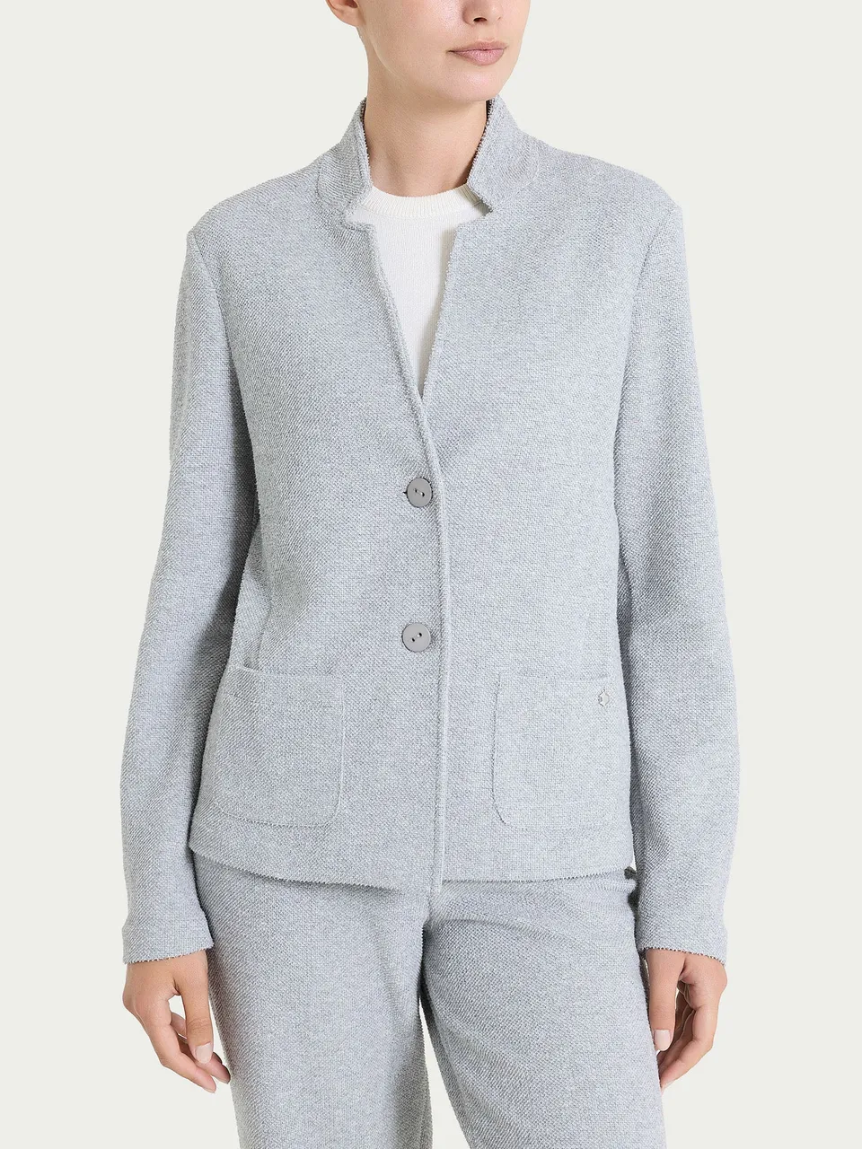 Ragno Comfort blazer corto donna grigio melange japanese fleece