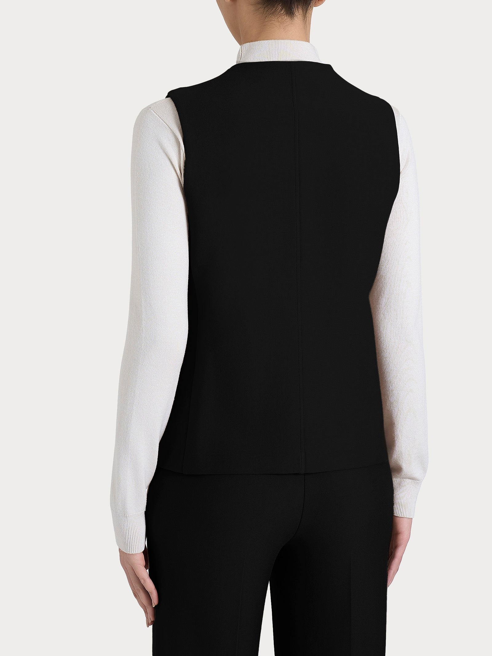 Ragno Compact Gilet Nero 4 bottoni punto Milano