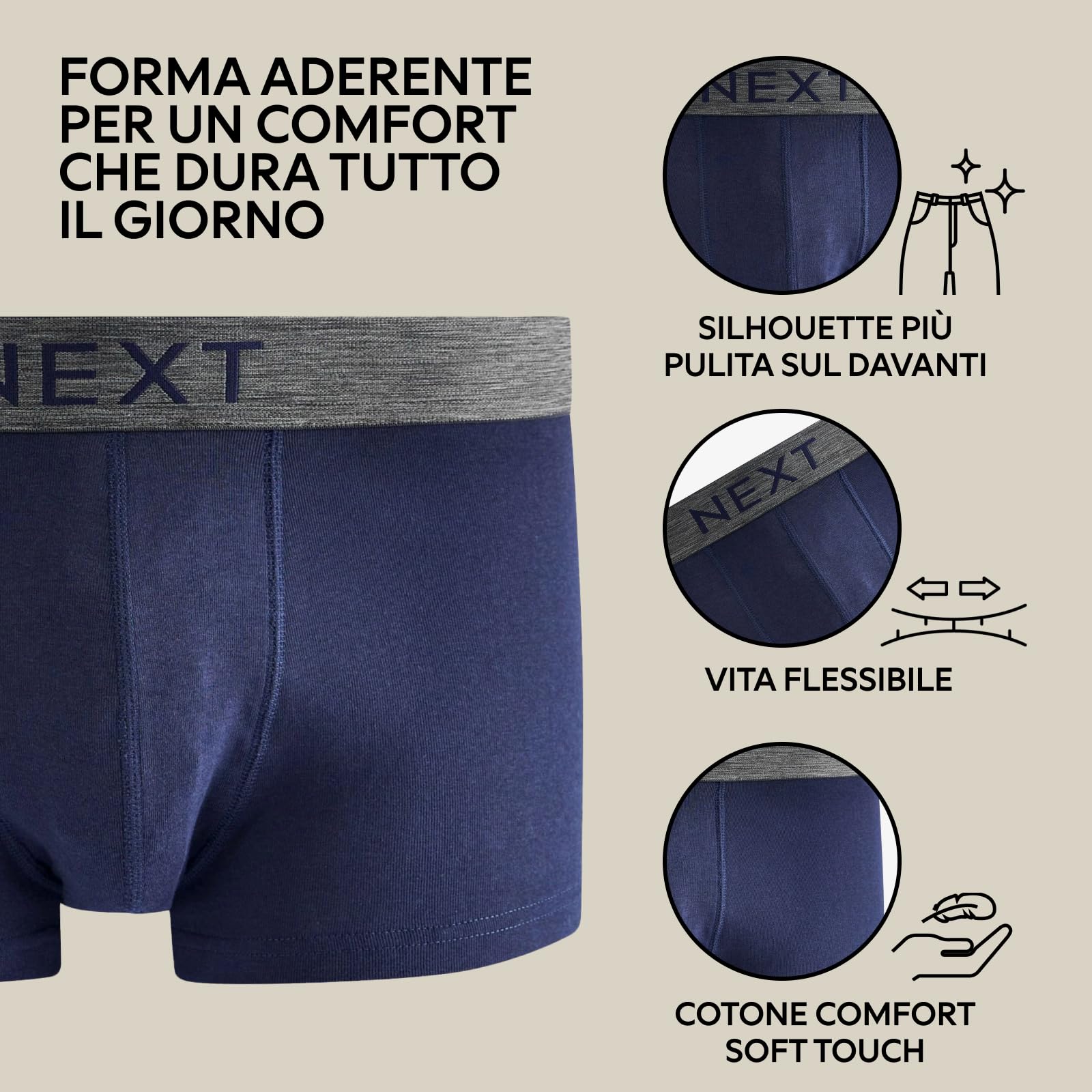 Next boxer uomo Essential Hipsters XXL 100% cotone