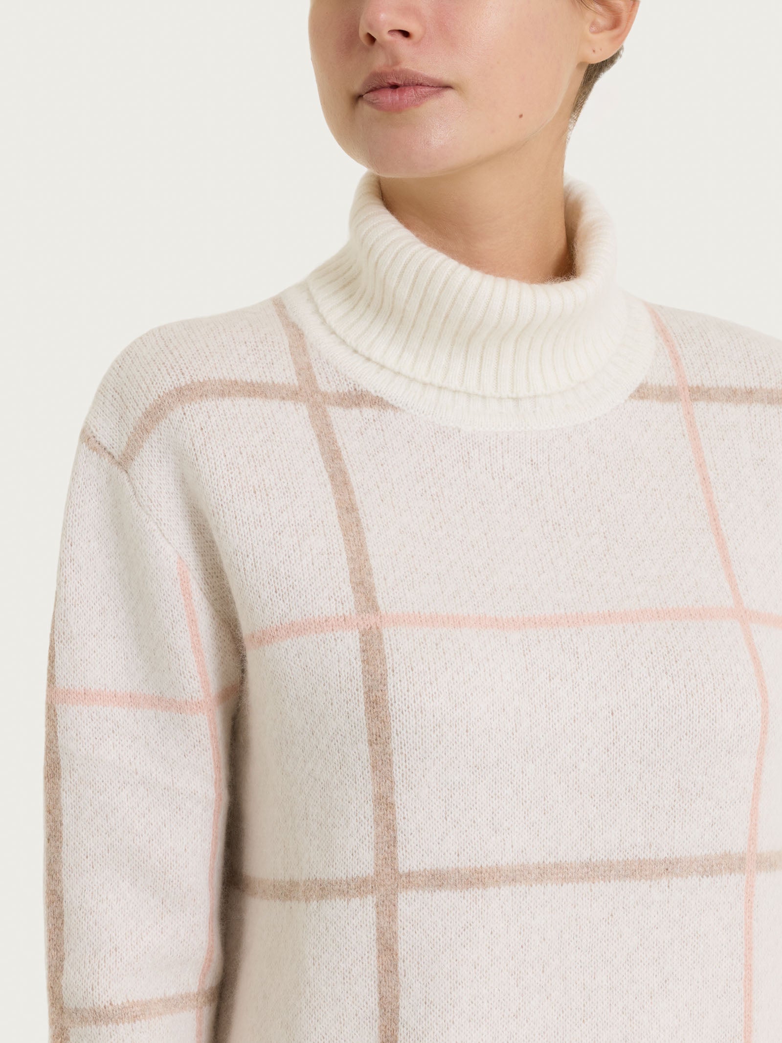 Ragno Four Seasons dolcevita check Zenzero boxy