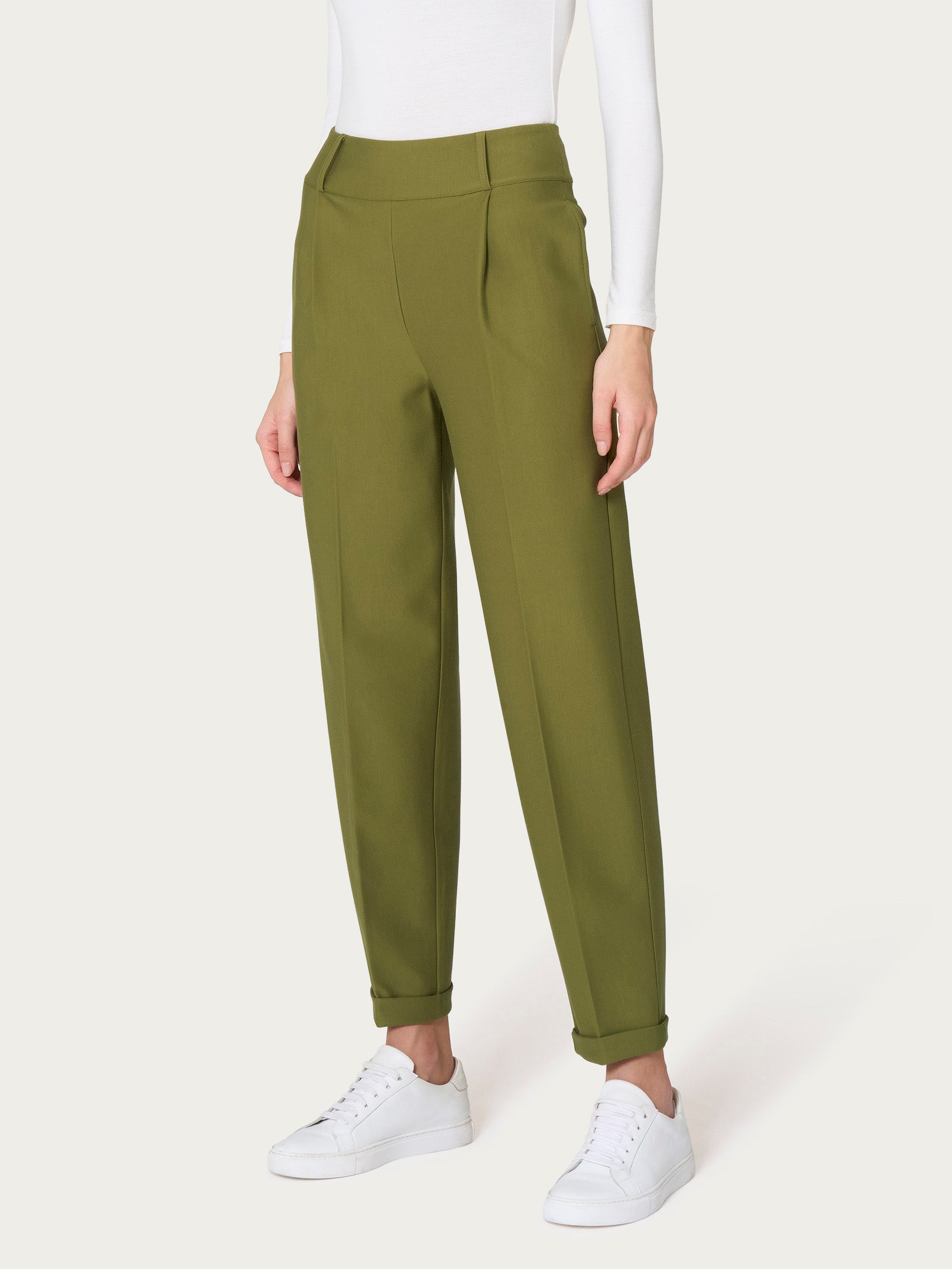Ragno Compact Pantalone Carrot pantalone tapered verde Sphagnum