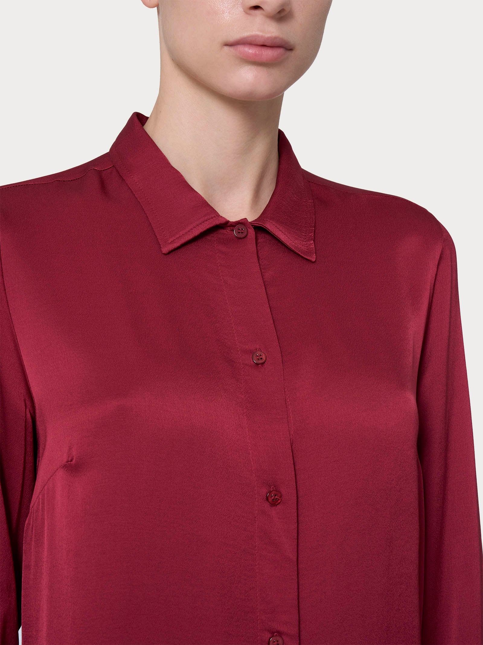 Ragno EcoSeta Camicia Manica Lunga Viscosa Tibetan Red
