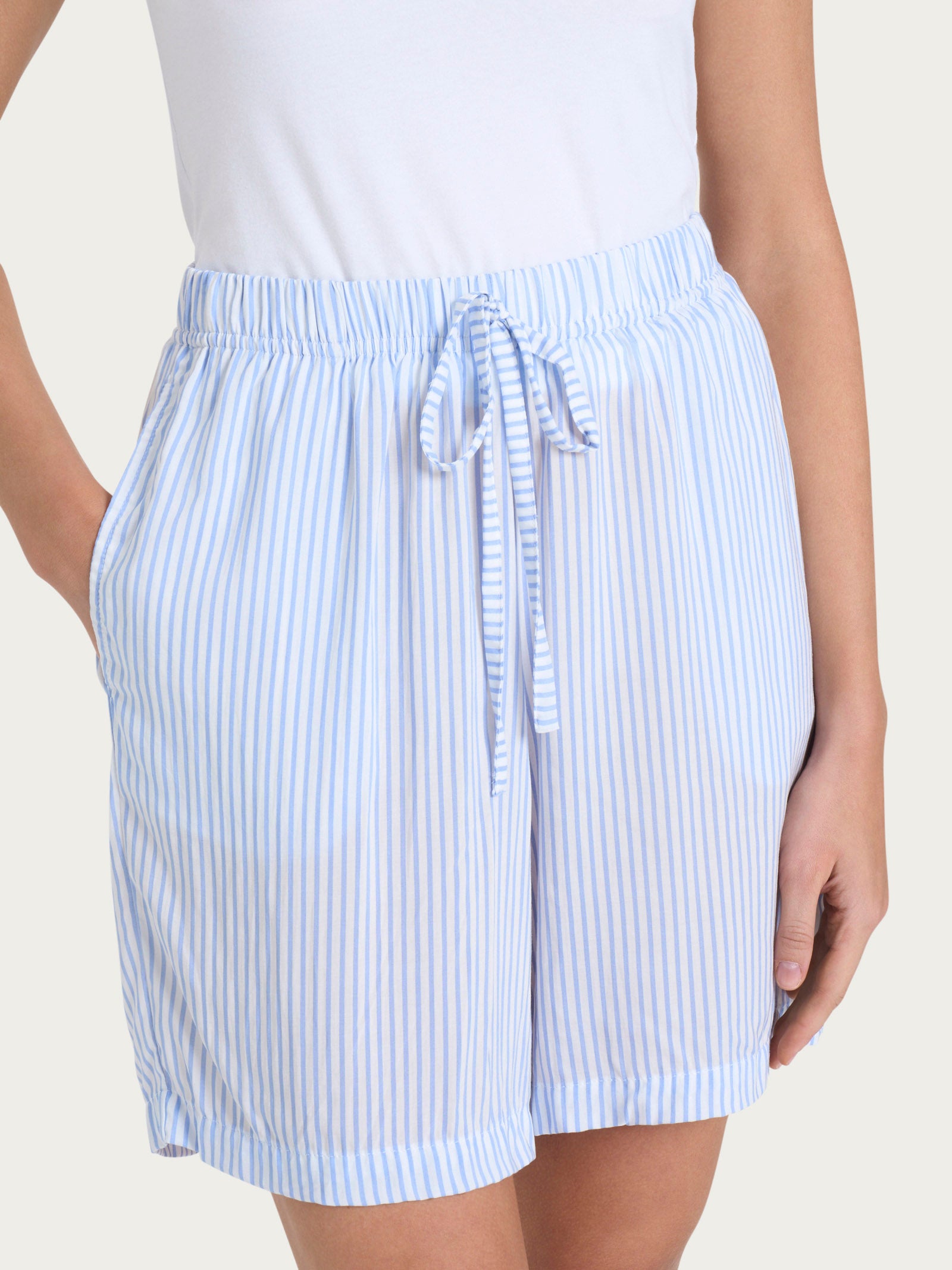 Ragno EcoSeta pantaloncino boyfriend righe lavender