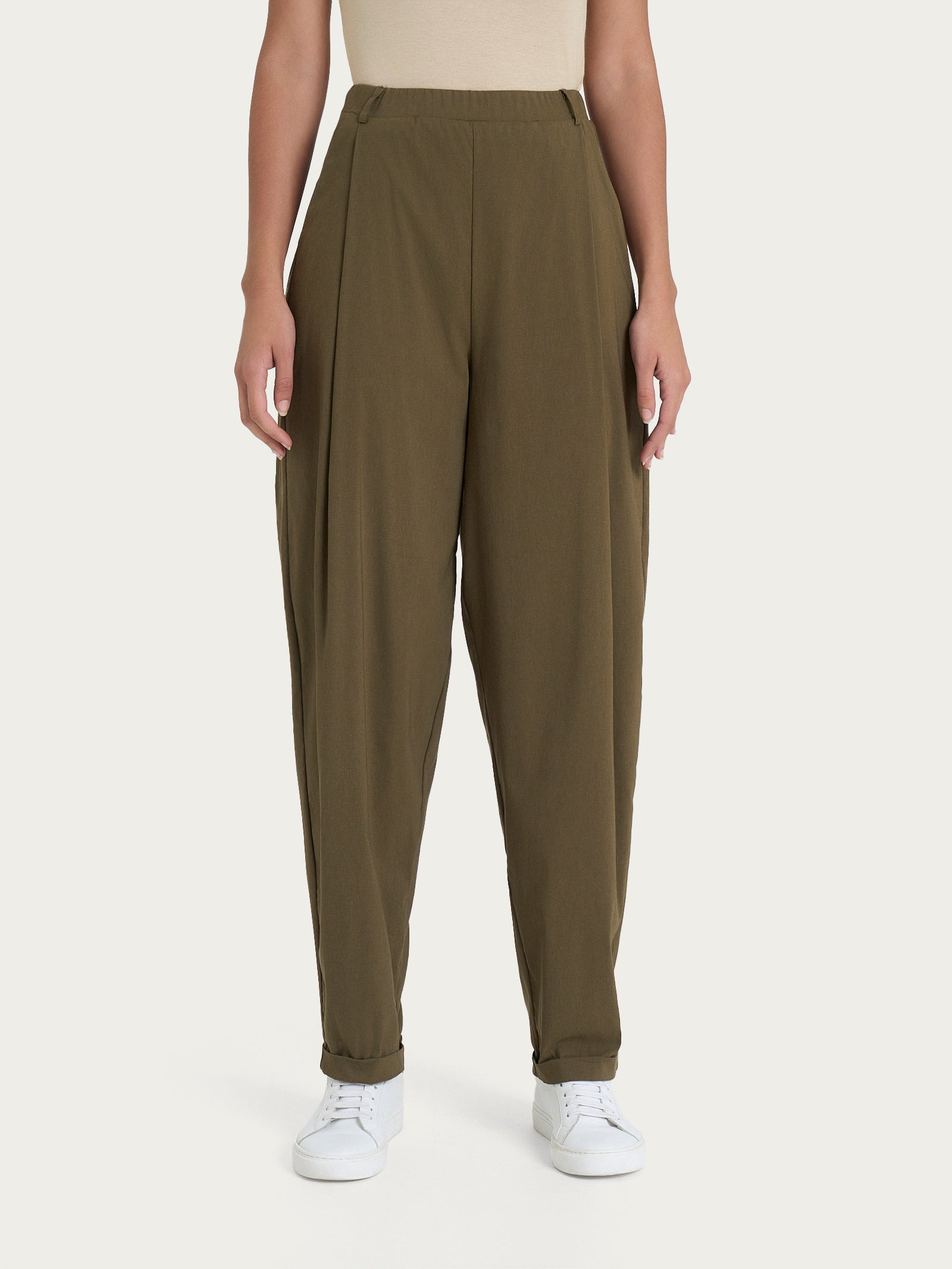 Ragno Super Fresh Pantalone Carrot donna tasche Dark Olive