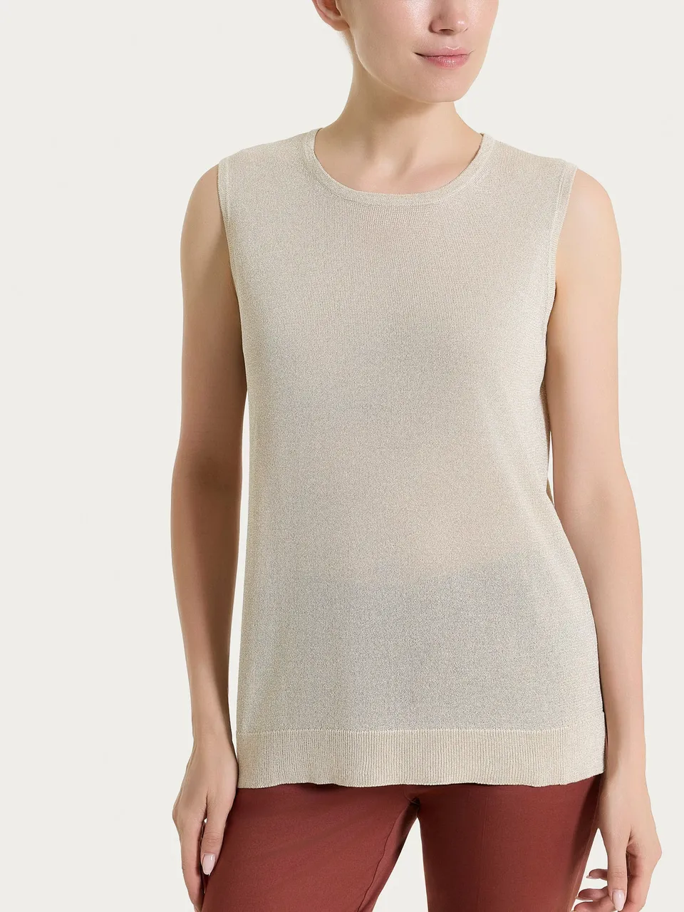 Ragno Crêpe Lurex maglia smanicata champignon luminosa