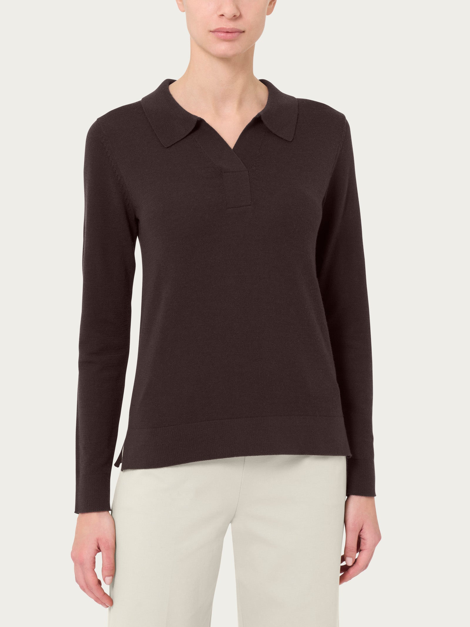 Ragno Merino Soft Polo maglia marrone Chocolate Torte