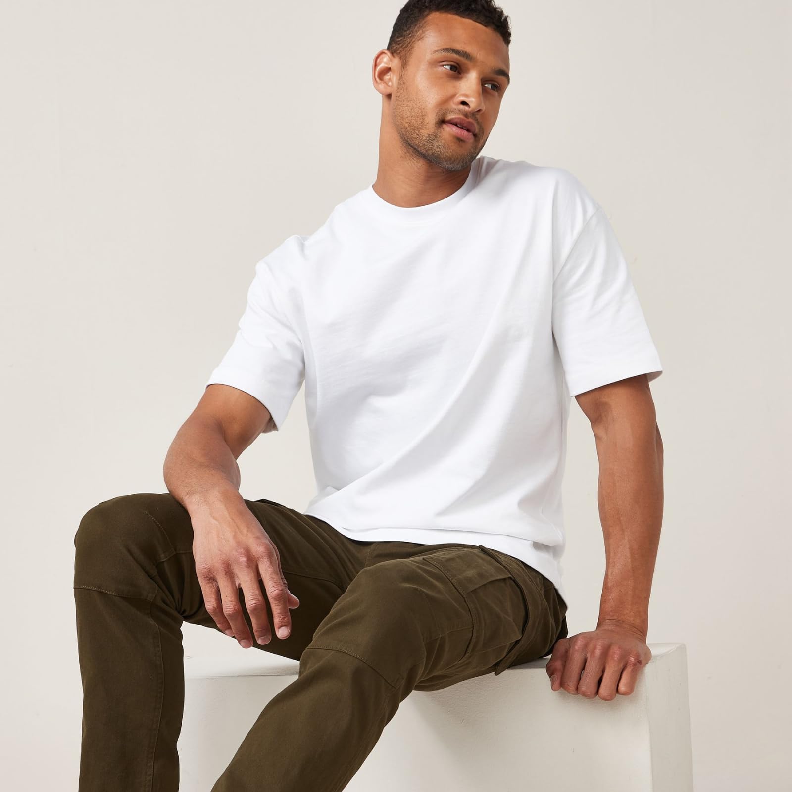 Next T-Shirt Girocollo Uomo Cotone Pesante Bianca