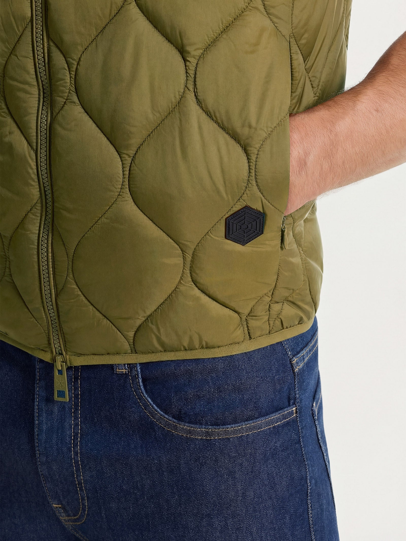 Ragno Onion Quilt Piumino Smanicato Uomo Verde Oliva Leggero