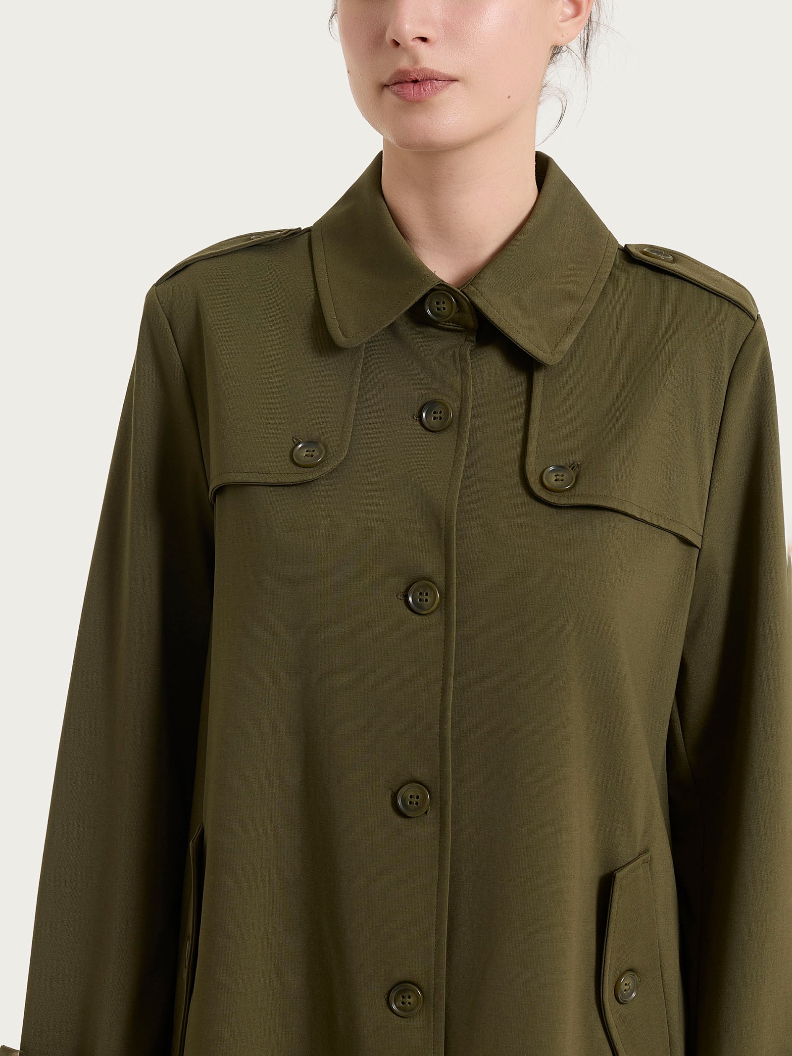 Ragno Compact Light Trench Corto Elastico Dark Olive