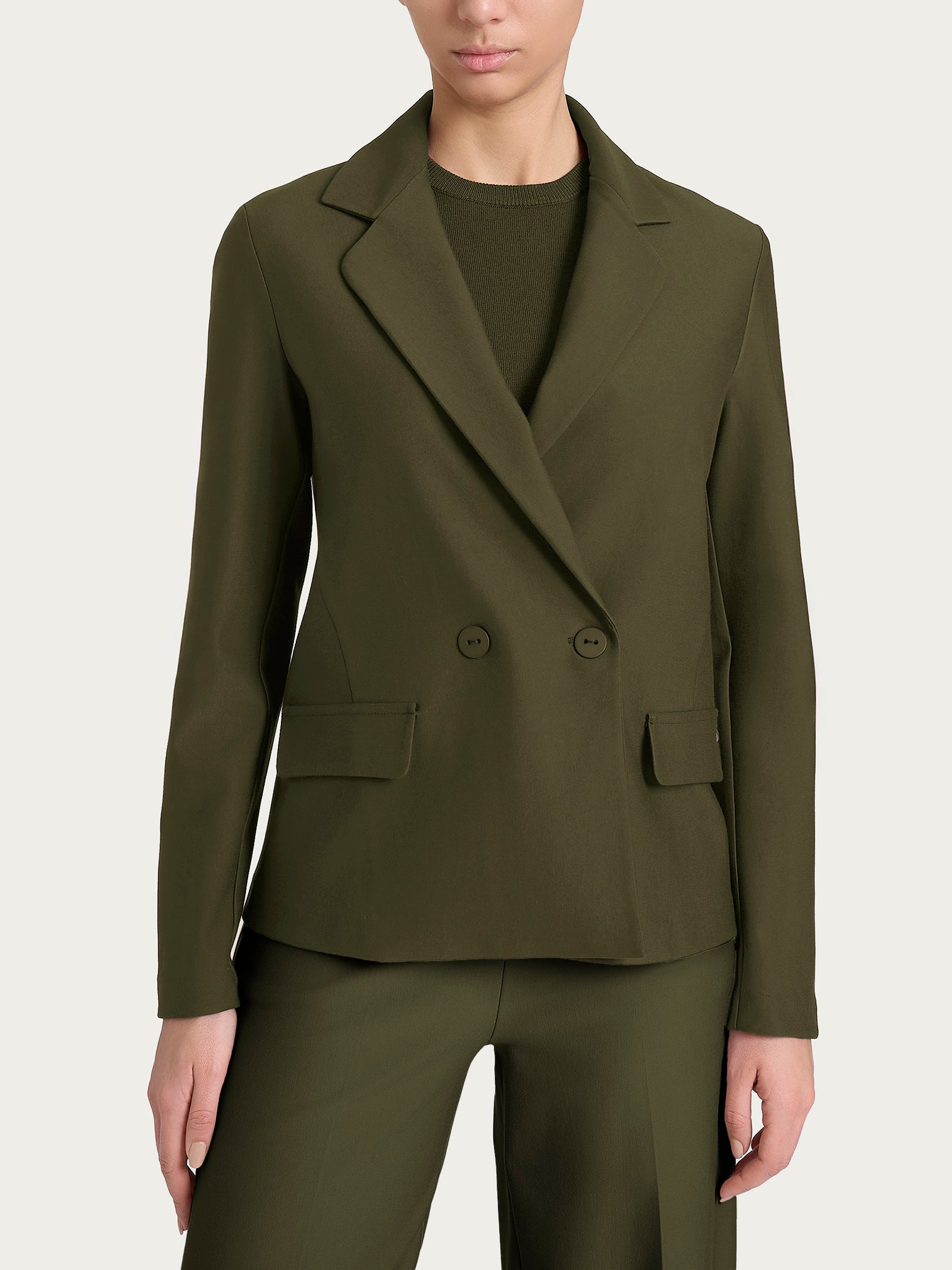 Ragno Compact blazer doppio petto dark olive