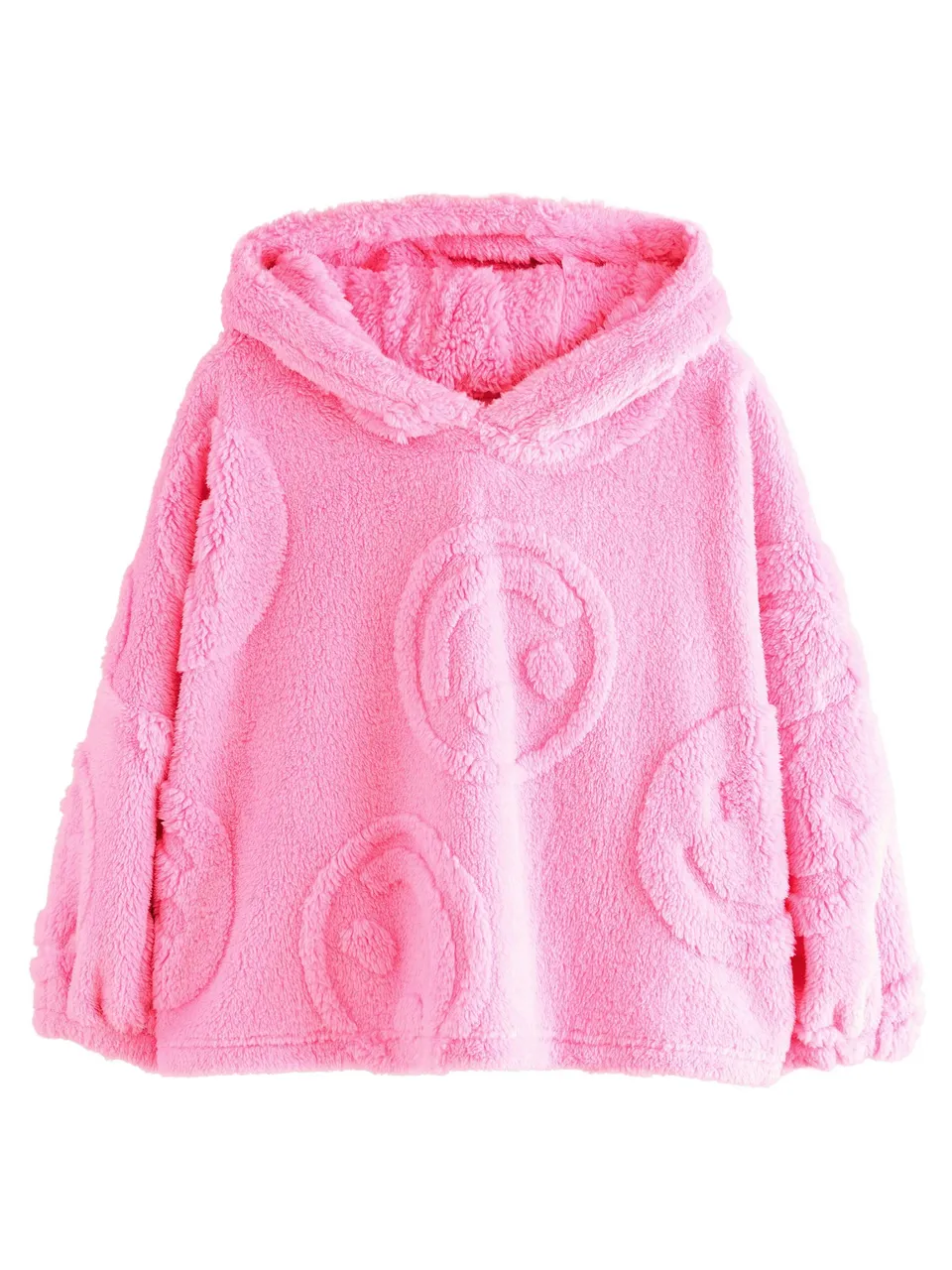 Next coperta con cappuccio bambina pile jacquard 146-158 faccine