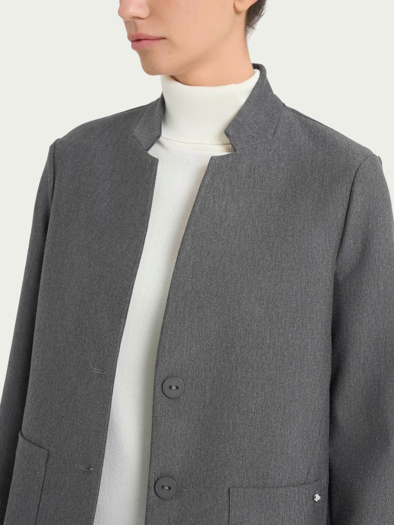Ragno Compact Blazer Corto Punto Milano Ardesia Melange