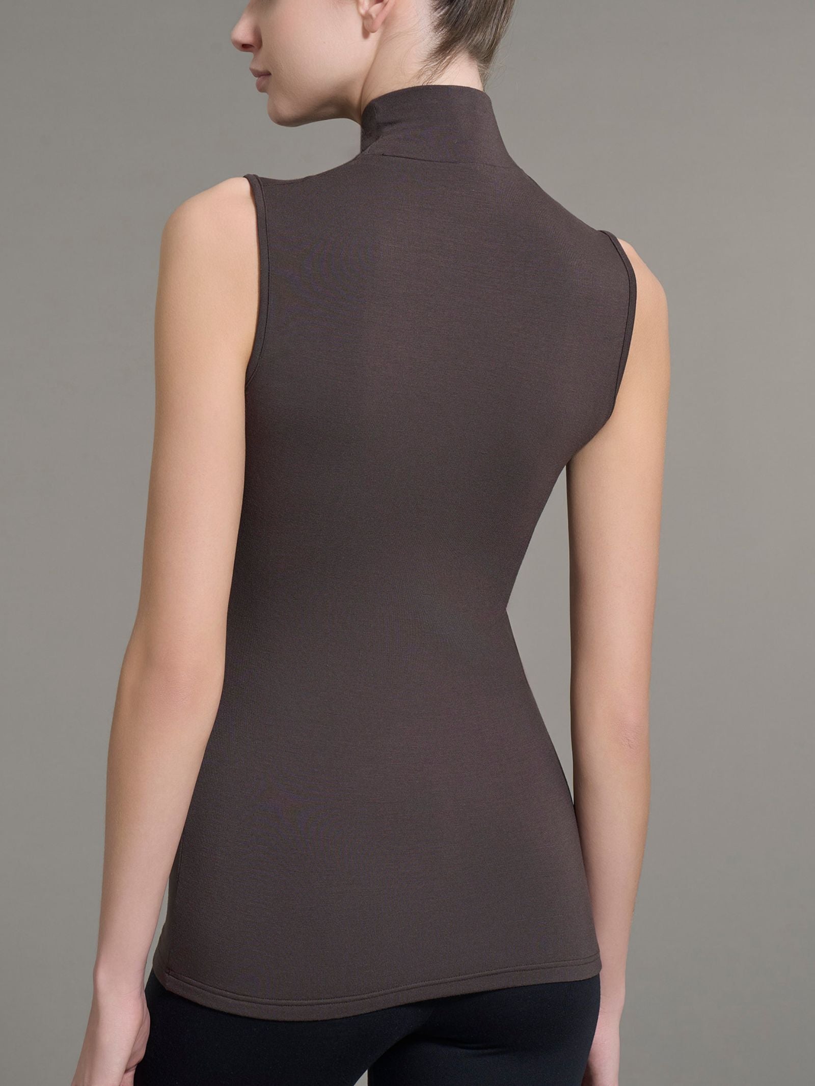 Ragno Thermo Cotton Chocolate smanicato collo alto