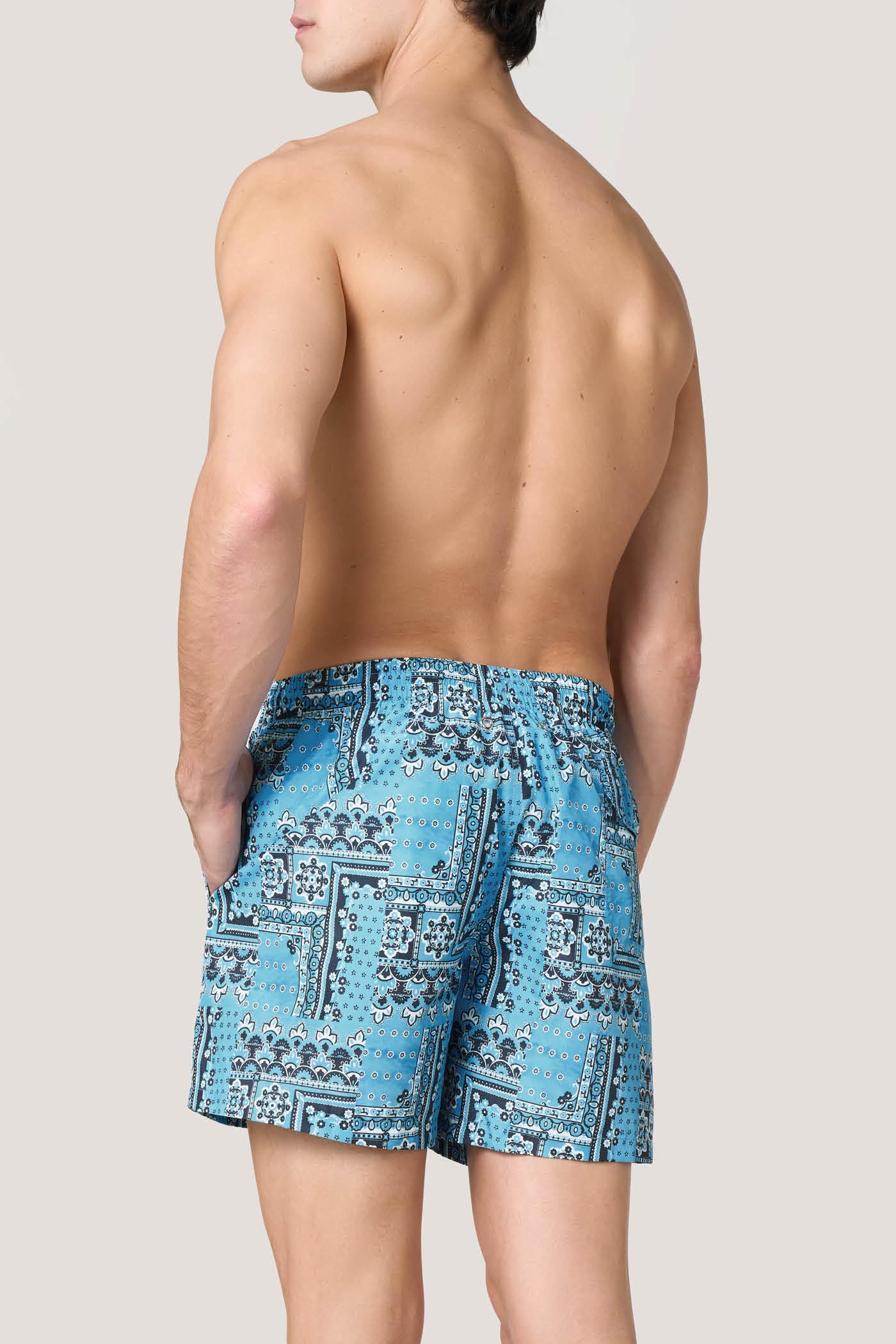 Goldenpoint Bandana costume boxer uomo azzurro nero