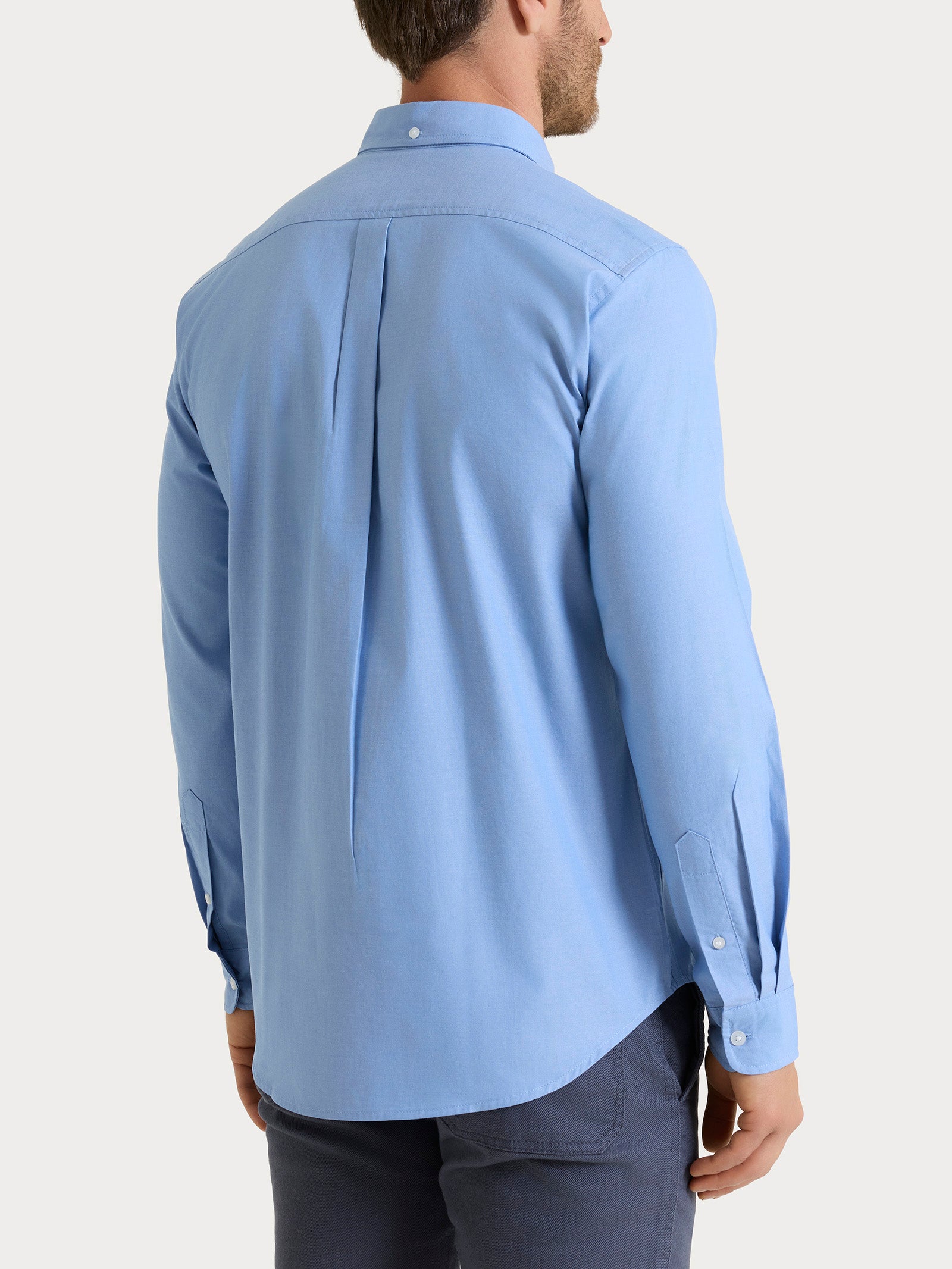 Ragno Oxford Double Twisted camicia uomo Ashleigh Blue puro cotone