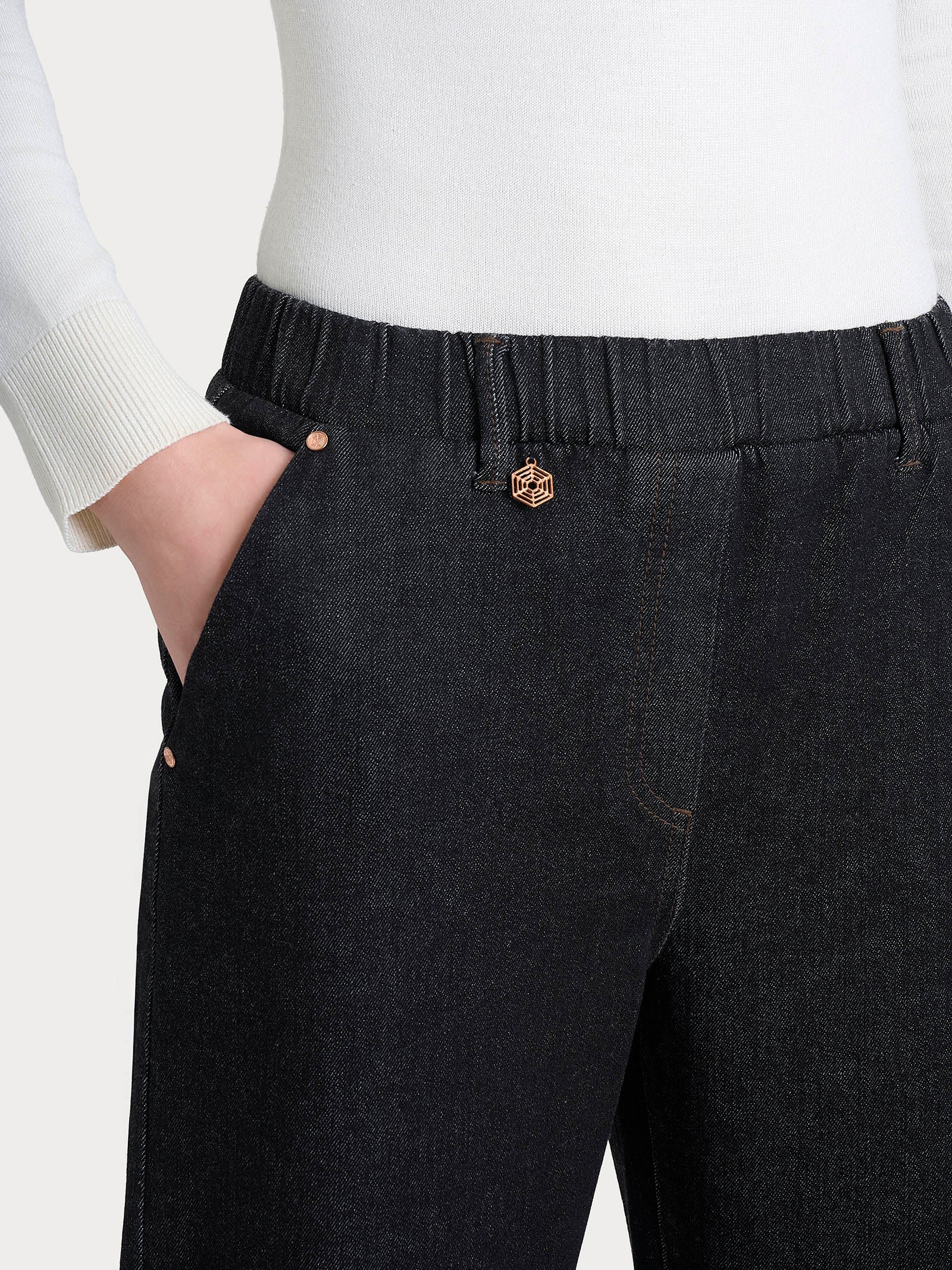 Ragno Heritage Denim jeans ampio Gray Black wide leg cotone