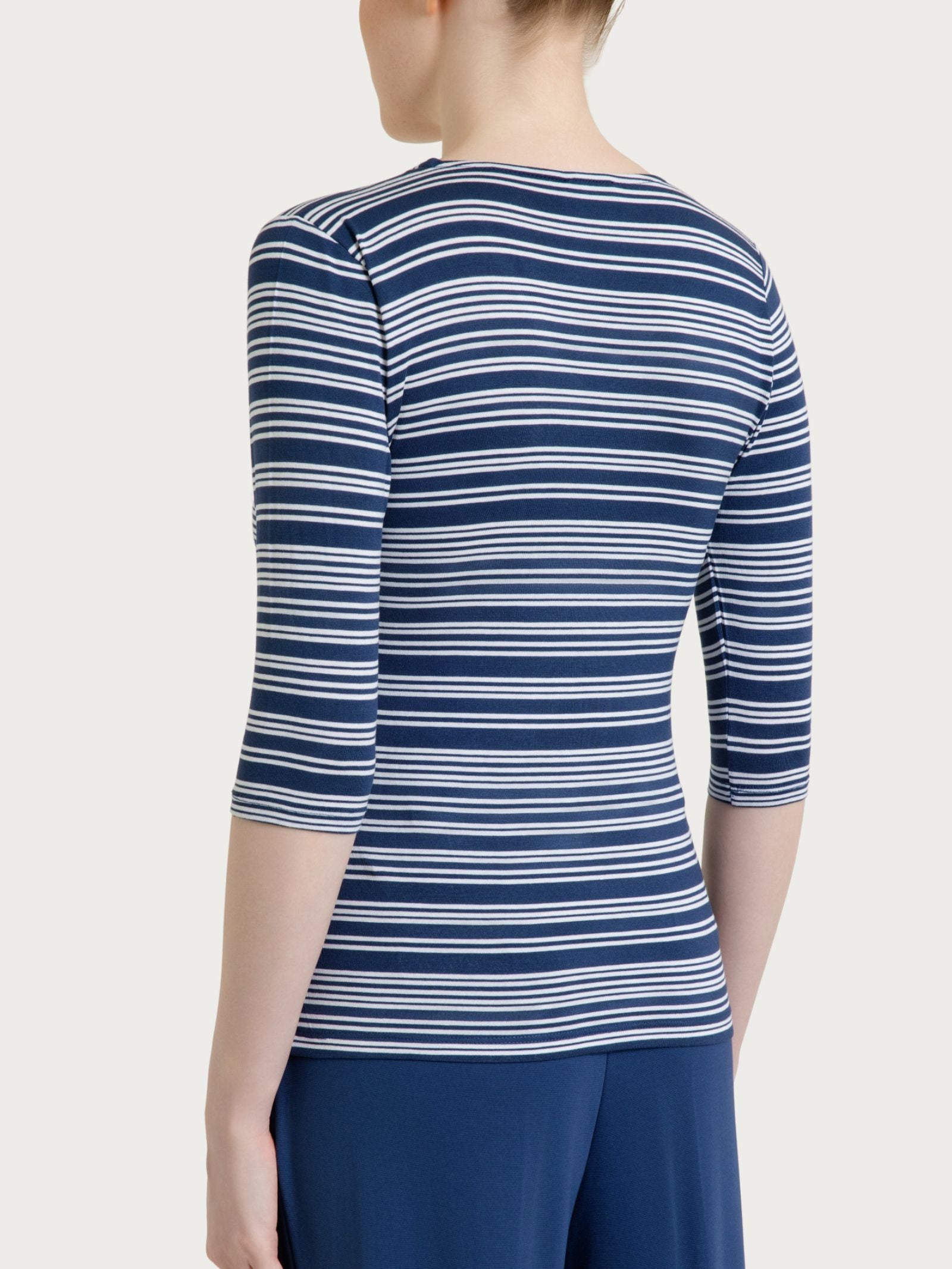 Ragno Viscosa Summer Maglietta Righe Scollo V Oceana