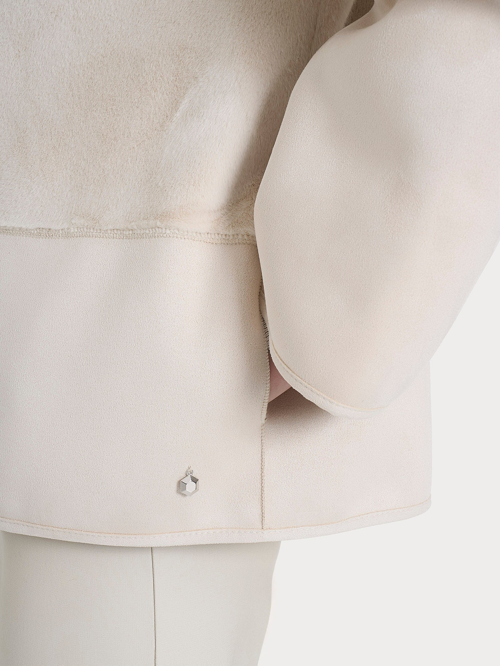 Ragno giacca corta double-face champignon in shearling