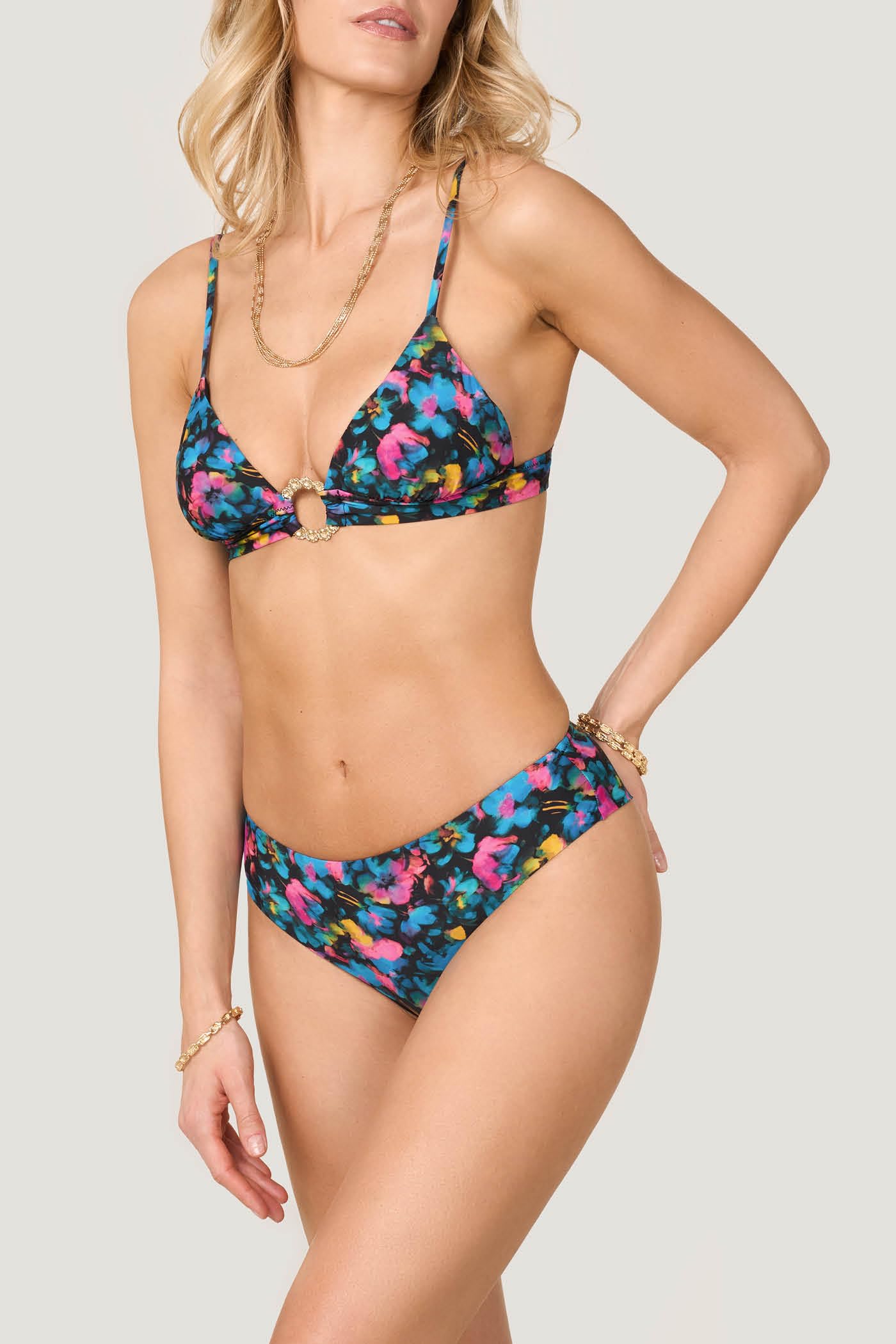 Goldenpoint Waterpop slip brasiliana fianco medio multicolor