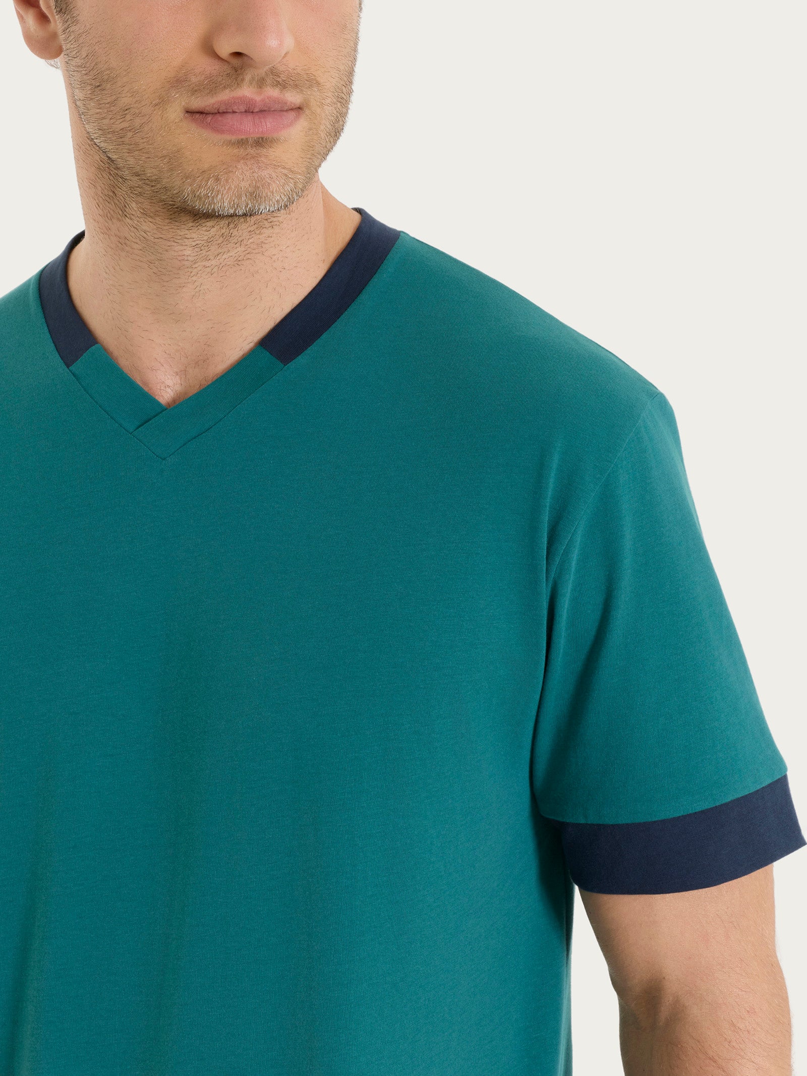 Ragno Jersey Cotone Pigiama Corto Scollo V Bayberry