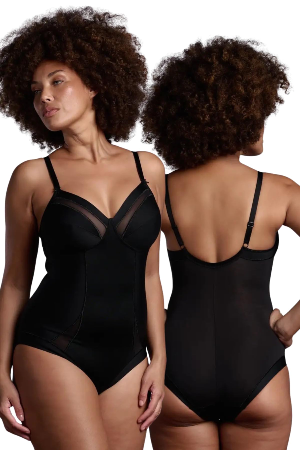 Lady C body donna cotone senza ferretto coppa C S bianco contenitivo