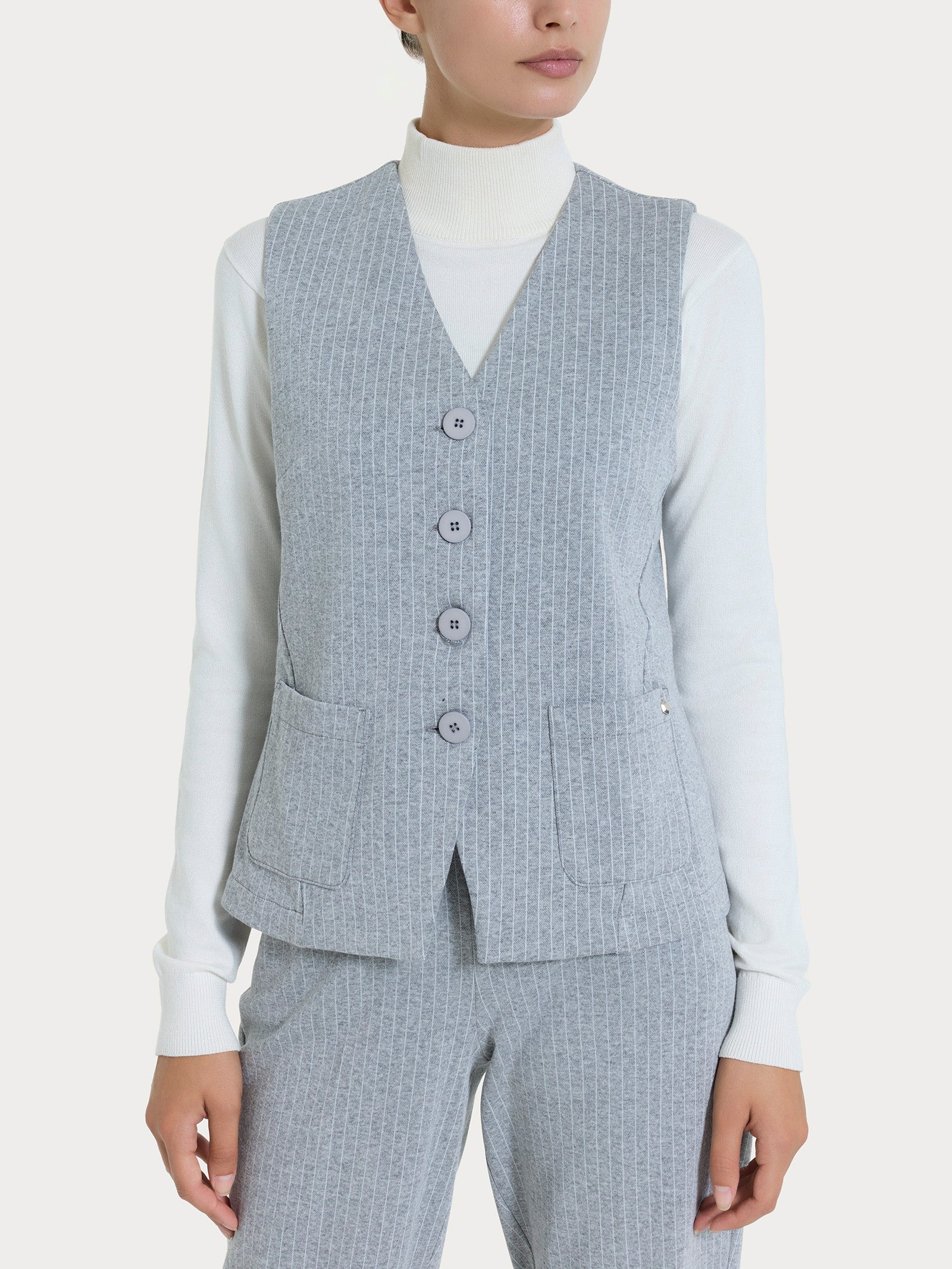 Ragno Comfort Gilet Gessato Donna Grigio Mel