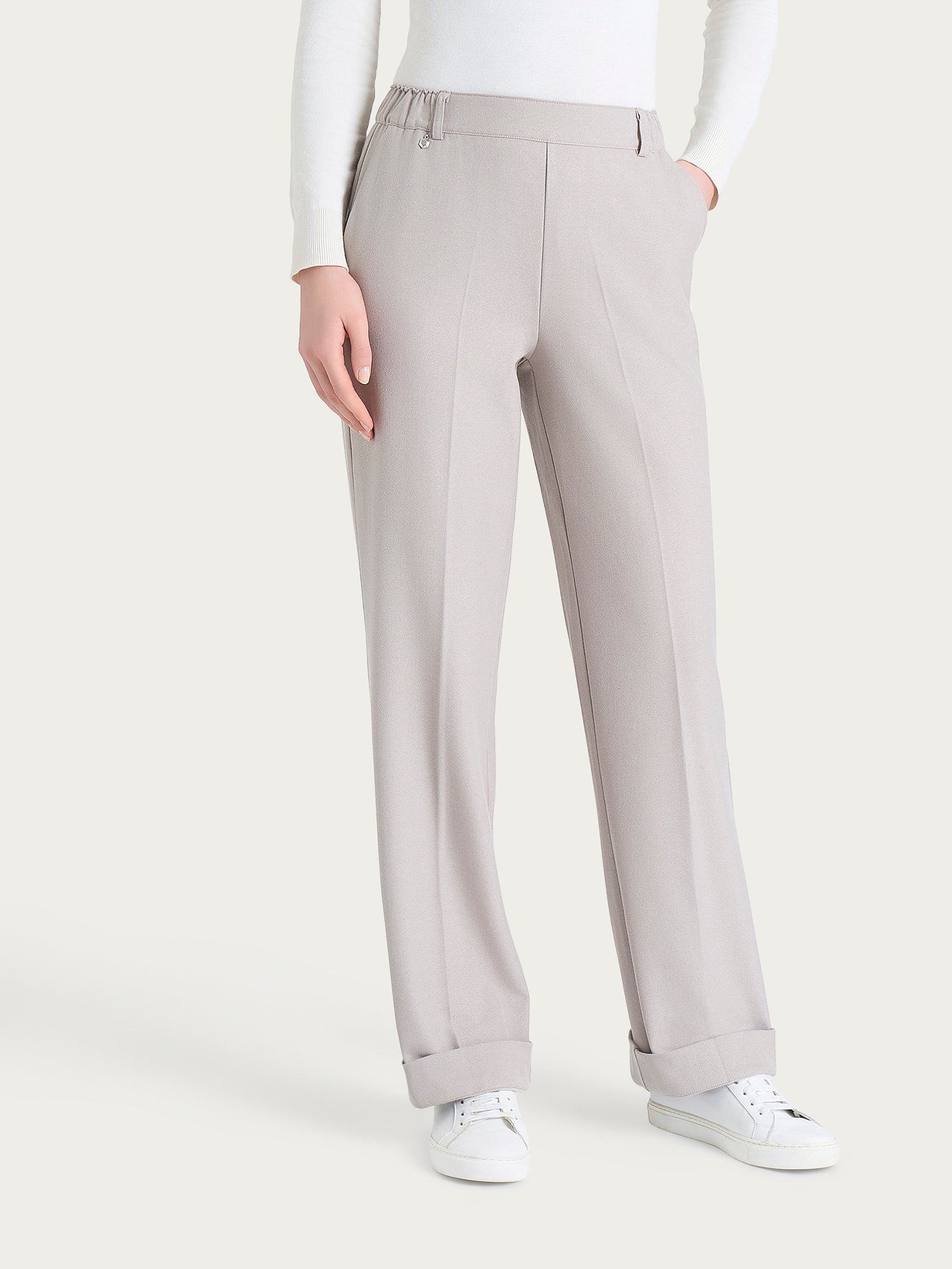 Ragno Gem Pantalone Ampio Flannel Twill Nude