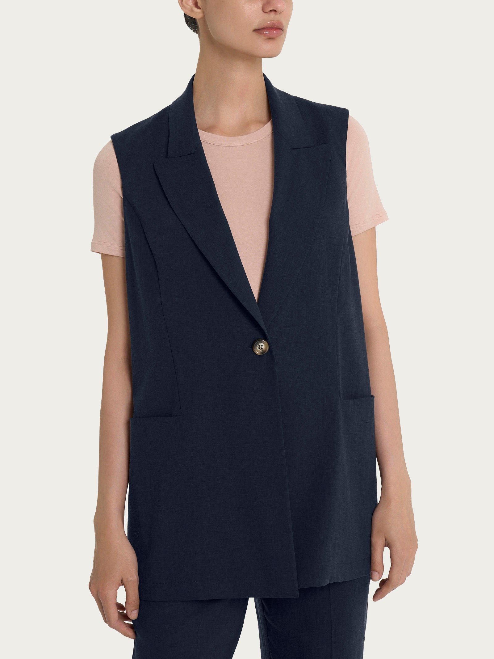 Ragno Super Natural gilet lungo Bleu