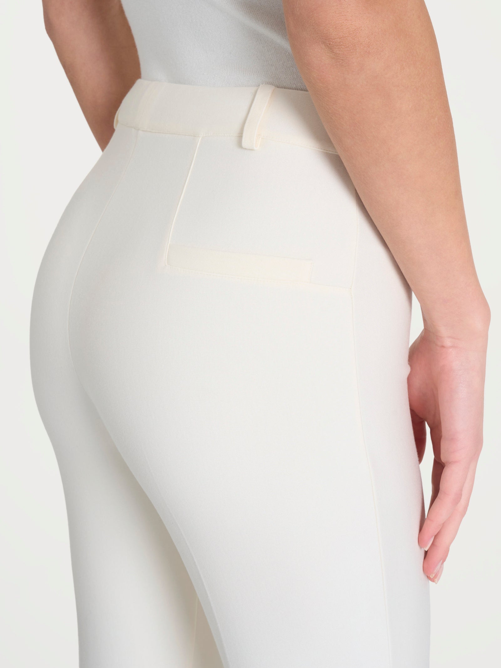 Ragno Compact Pantalone Flare Caviglia Avorio pantalone viscosa