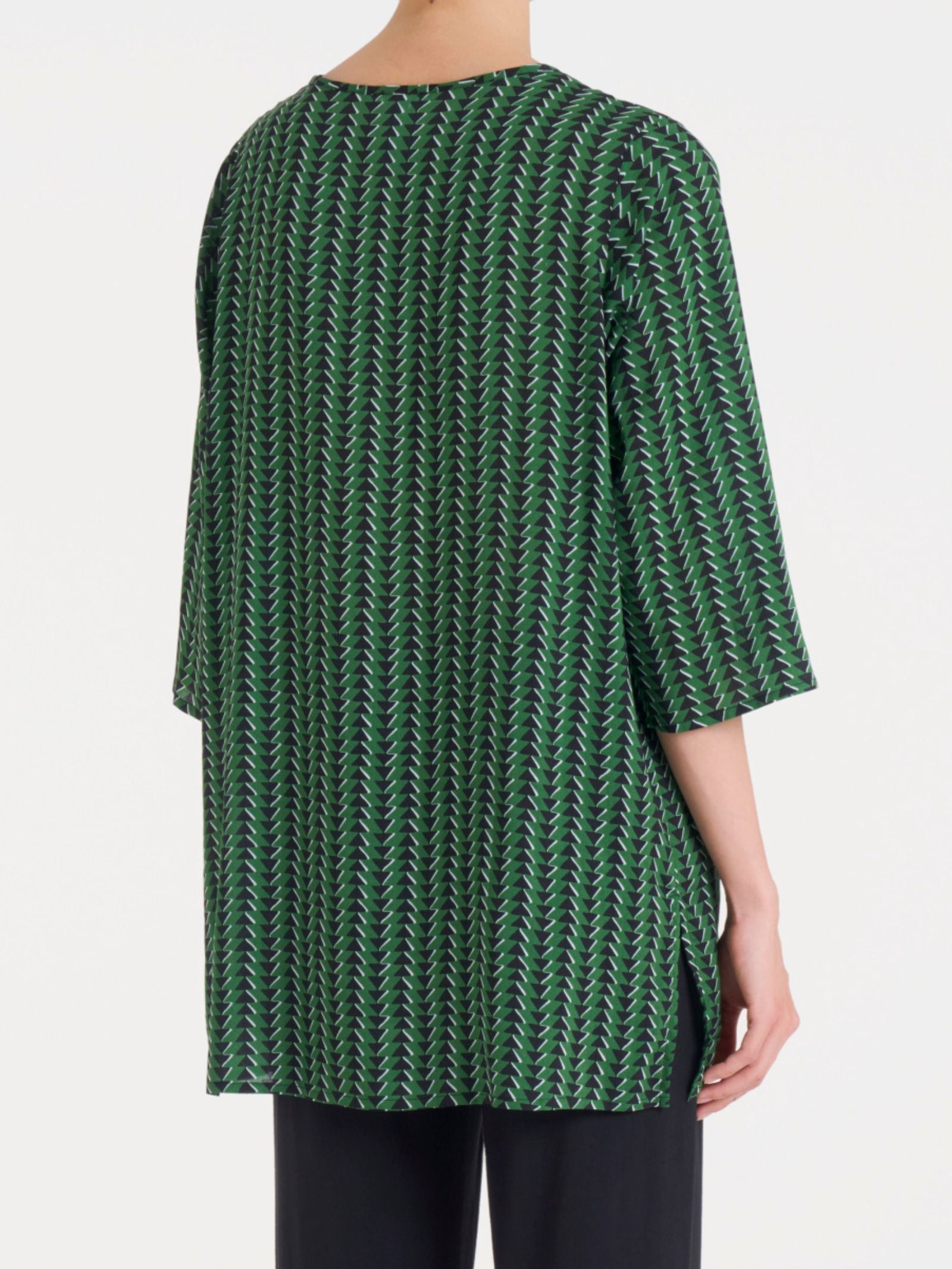Ragno EcoSeta blusa lunga Artichoke Green manica 3/4