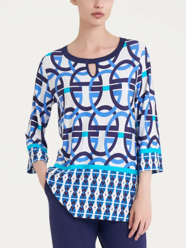 Ragno Viscosa Summer maxi t-shirt Strong Blue cerchi 3/4