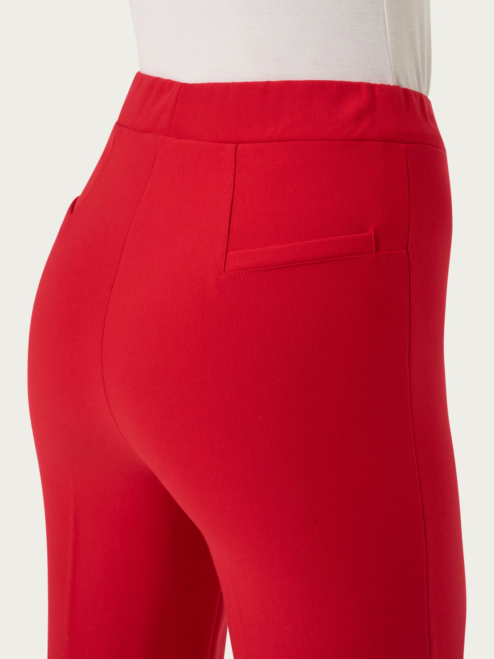 Ragno Compact Pantalone Flare Scampanato Rosso Salsa